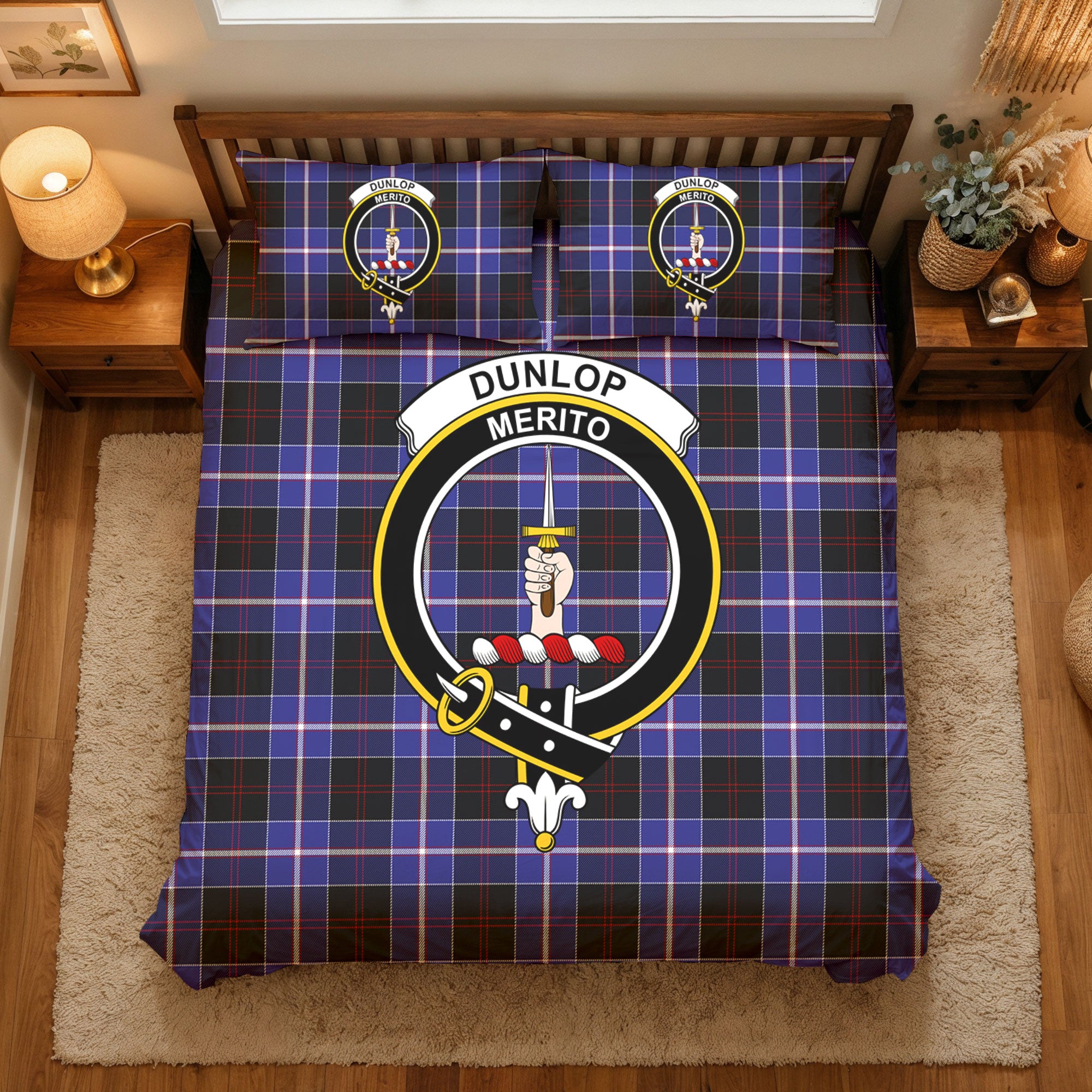 Dunlop Modern Tartan Crest Bedding Set