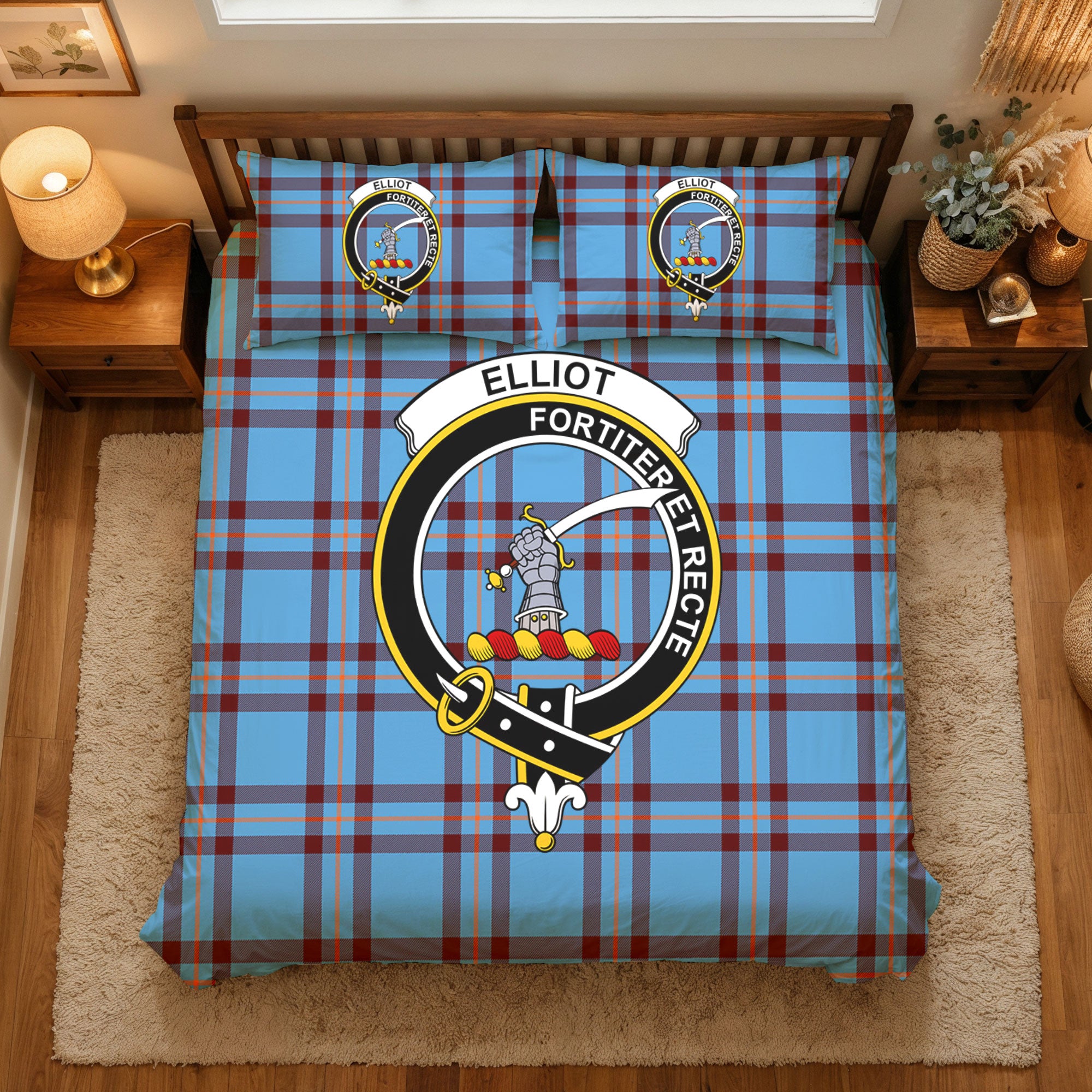 Elliot Ancient Tartan Crest Bedding Set