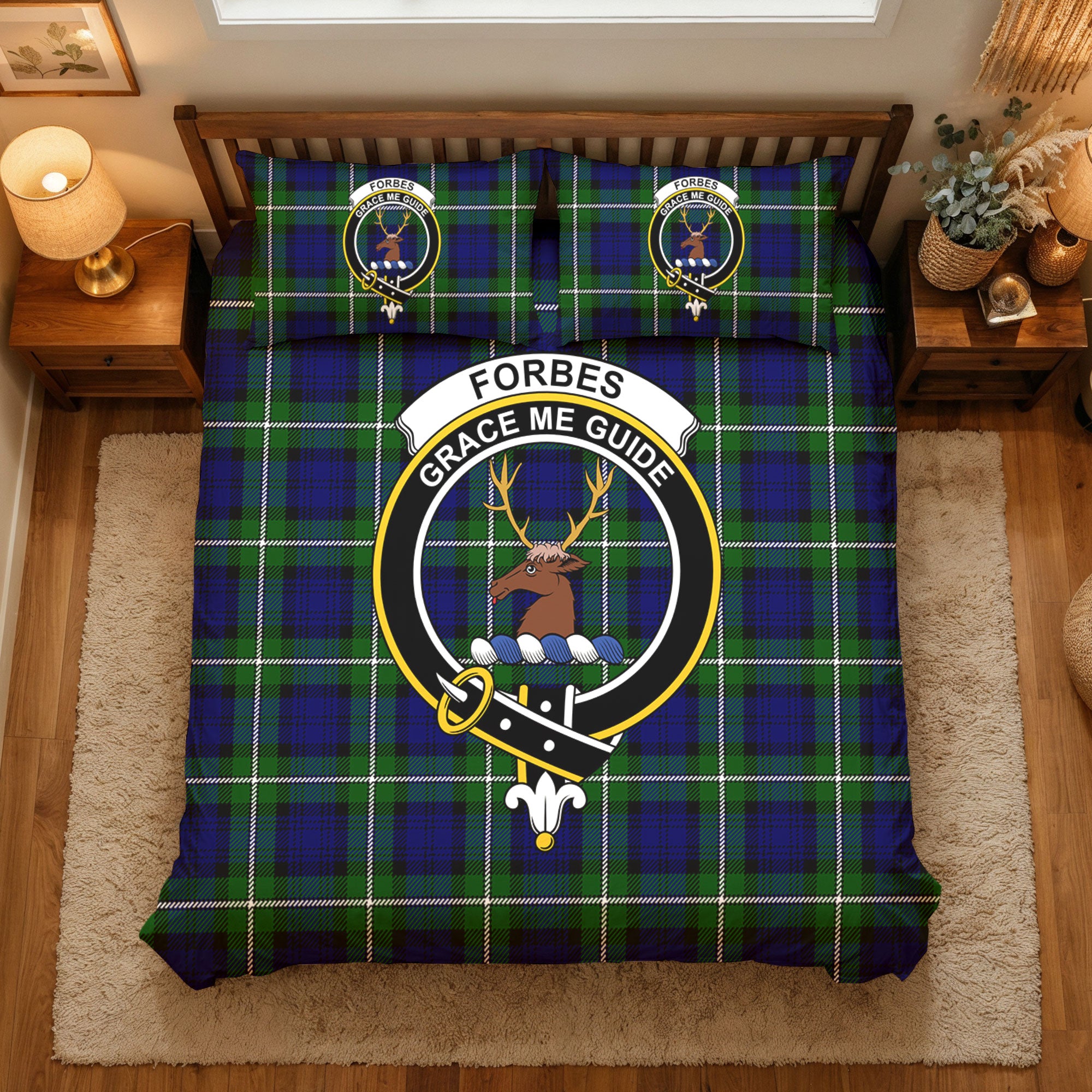 Forbes Modern Tartan Crest Bedding Set