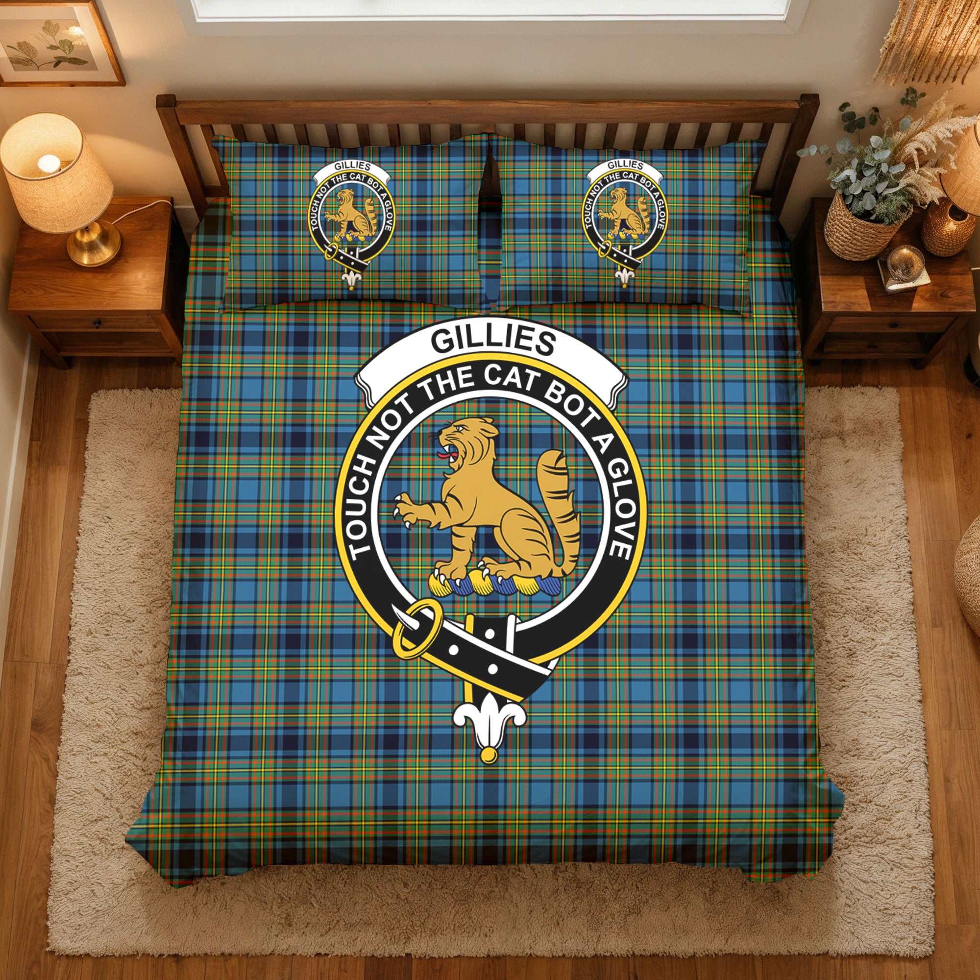 Gillies Ancient Tartan Crest Bedding Set