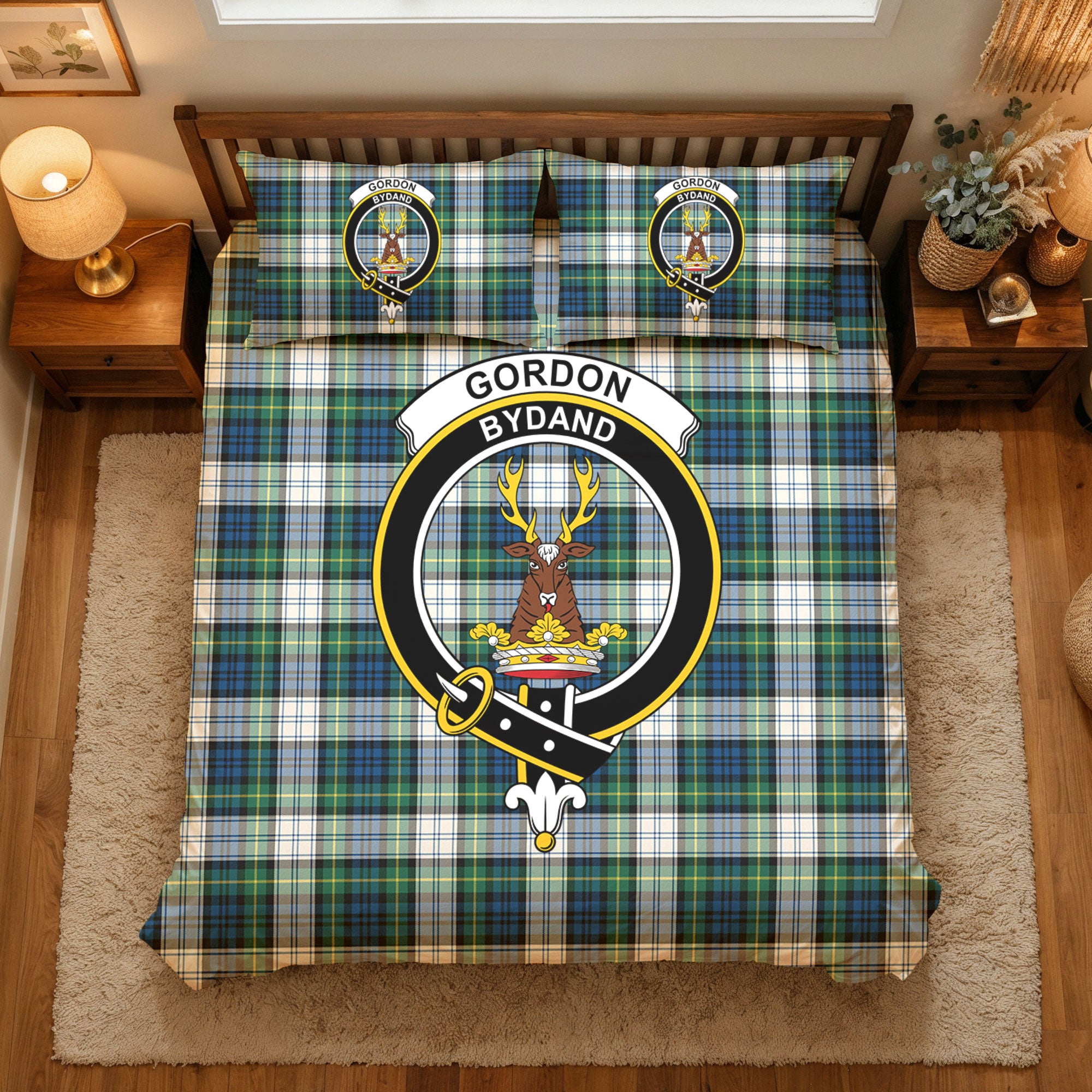 Gordon Dress Ancient Tartan Crest Bedding Set
