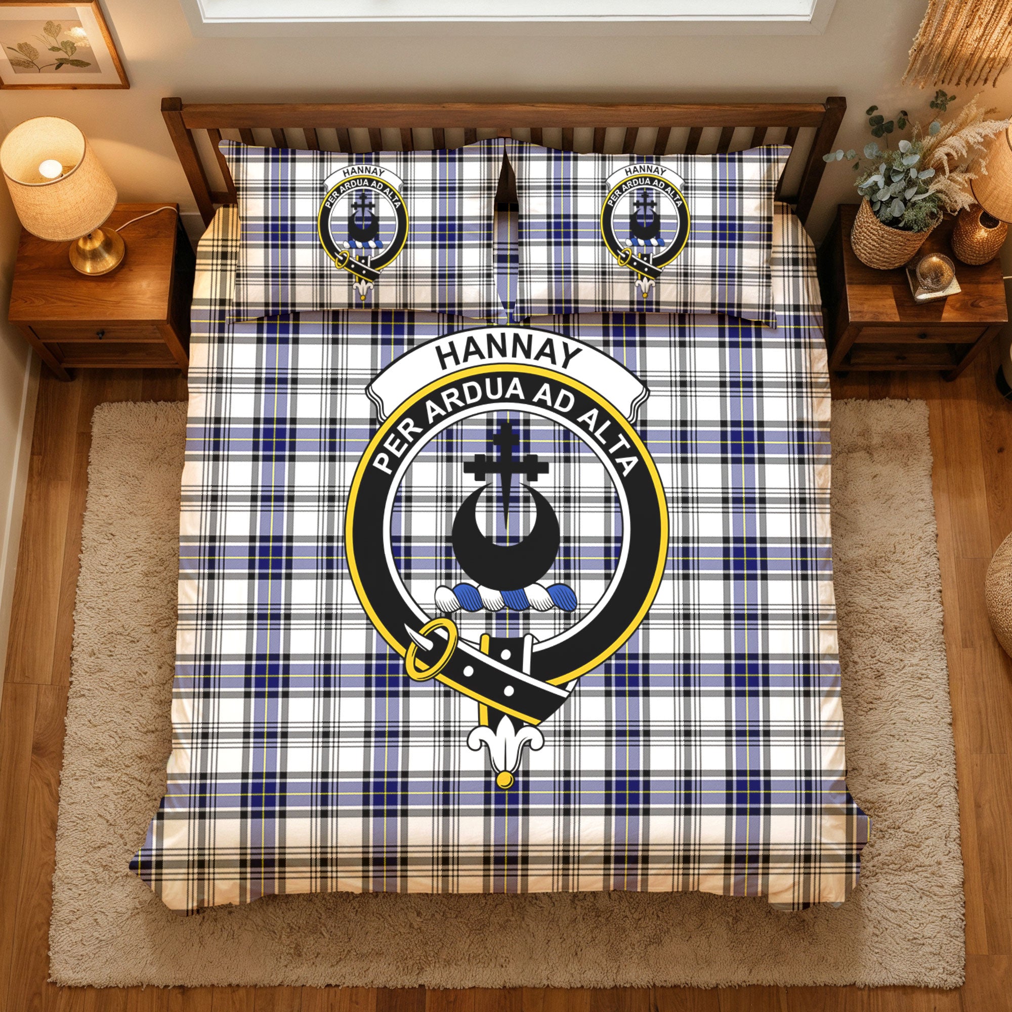 Hannay Modern Tartan Crest Bedding Set