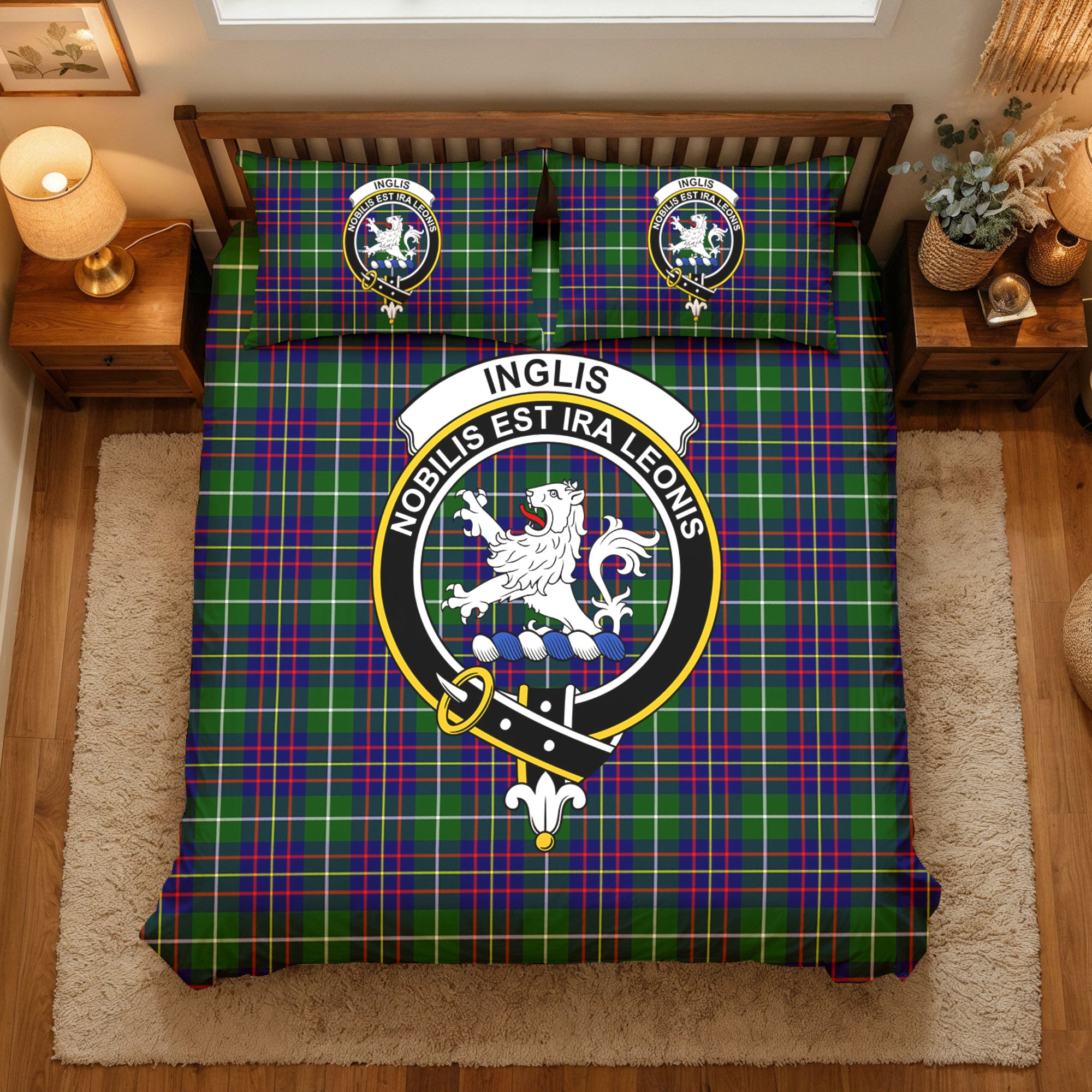 Inglis Modern Tartan Crest Bedding Set