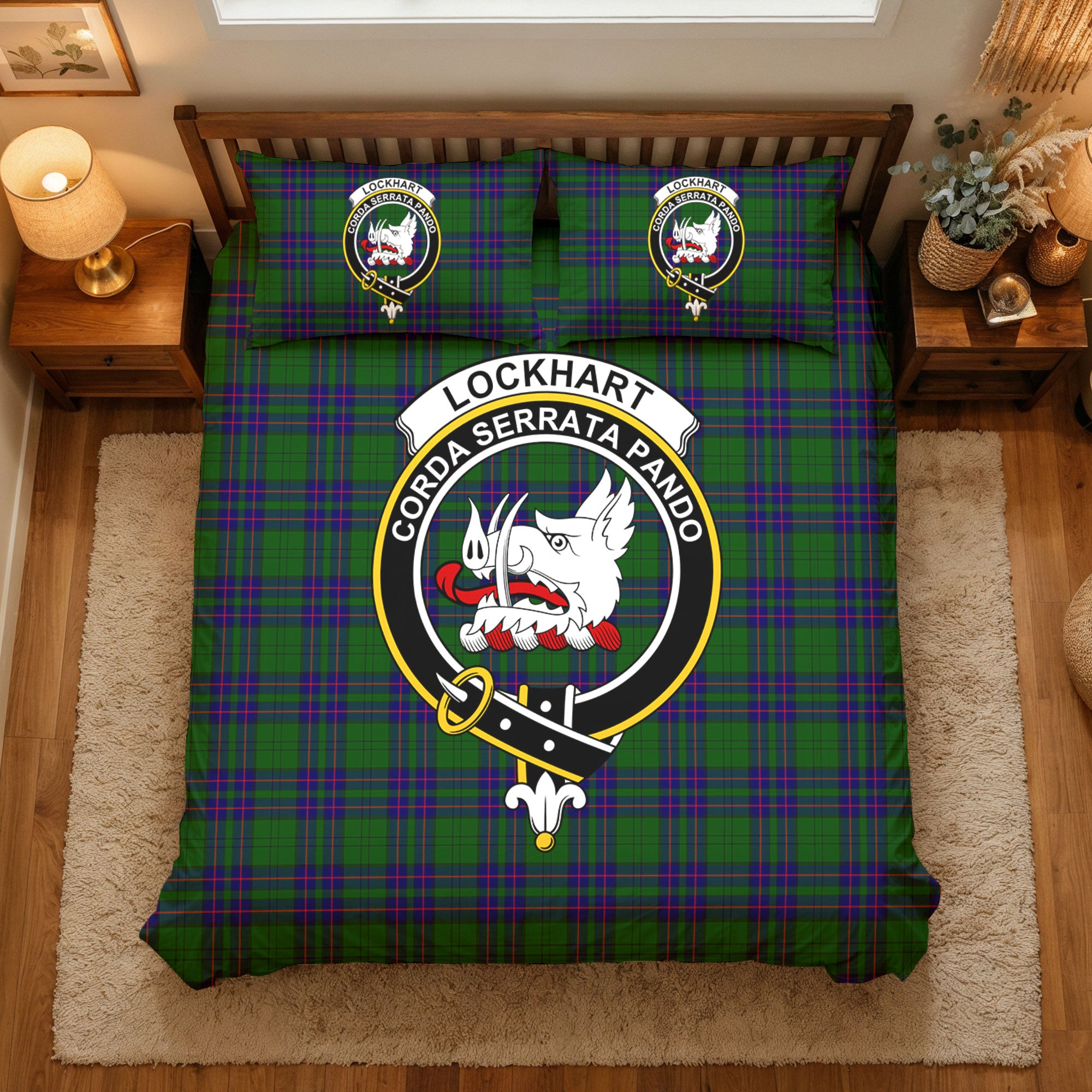 Lockhart Modern Tartan Crest Bedding Set