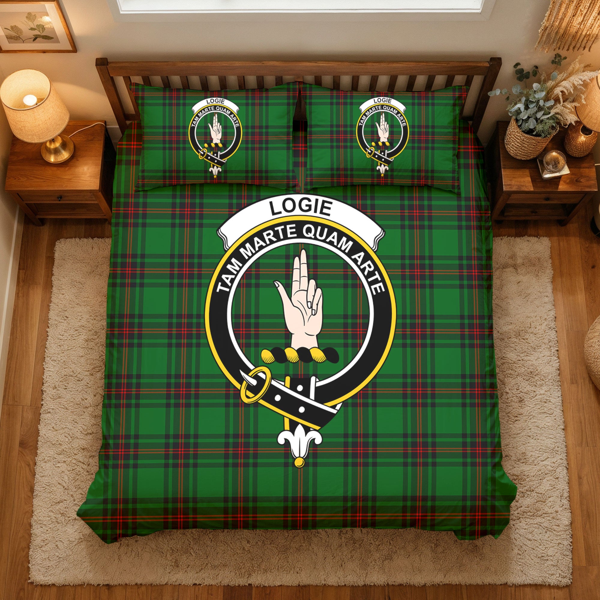 Logie Tartan Crest Bedding Set