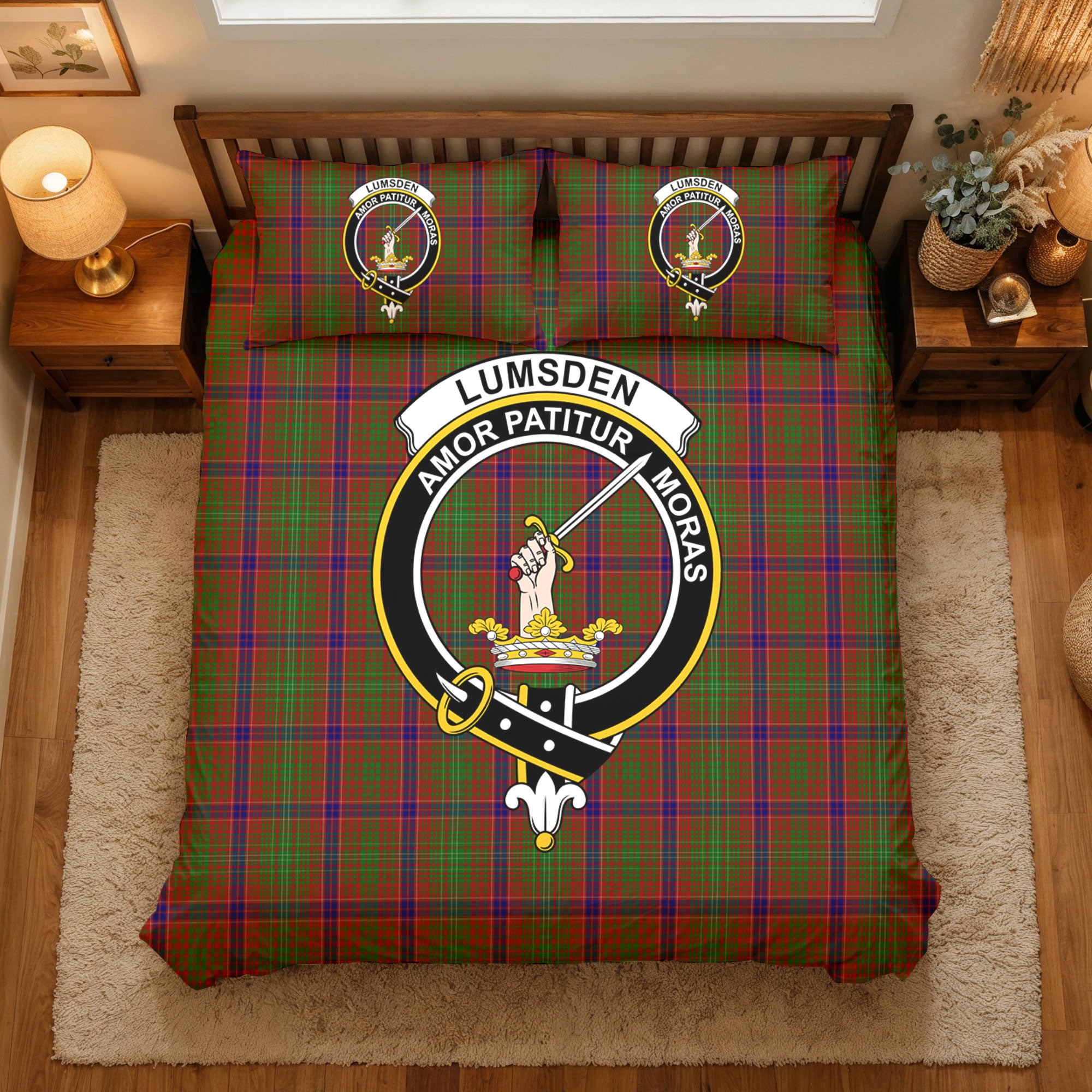 Lumsden Tartan Crest Bedding Set