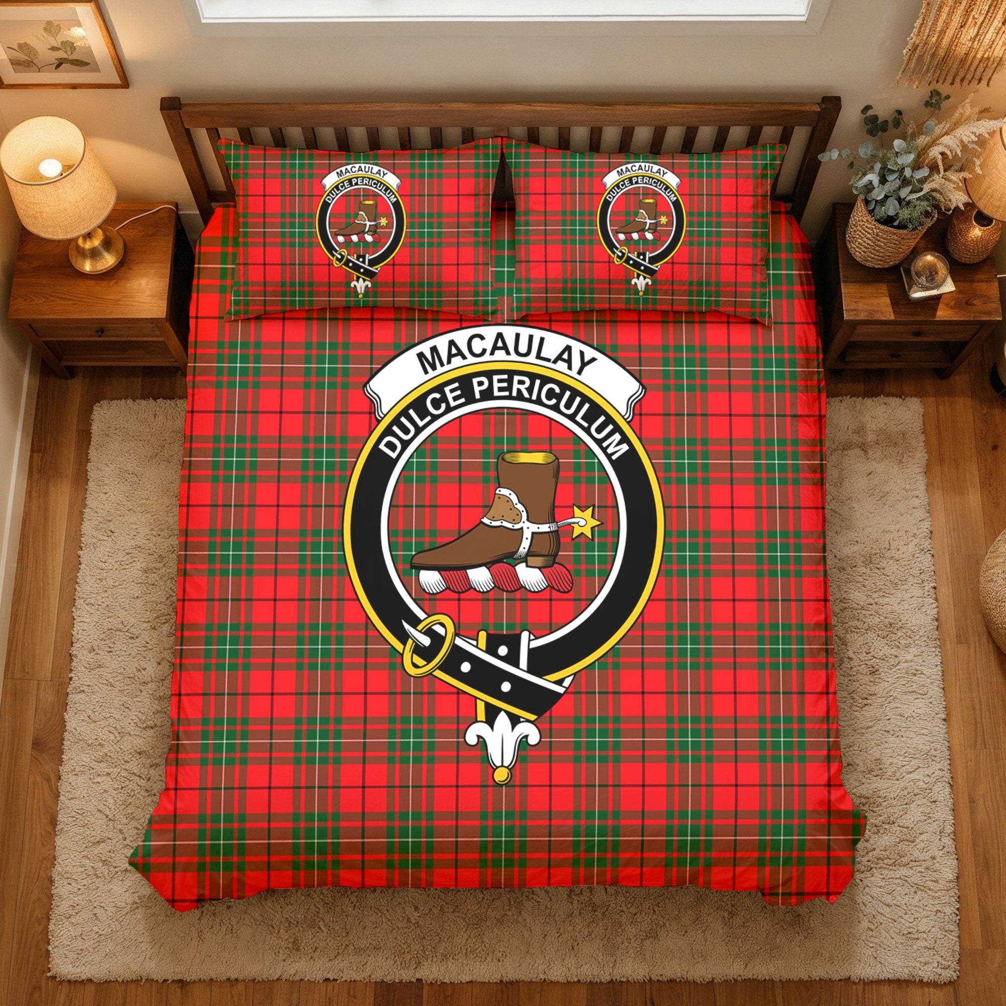 MacAulay Modern Tartan Crest Bedding Set