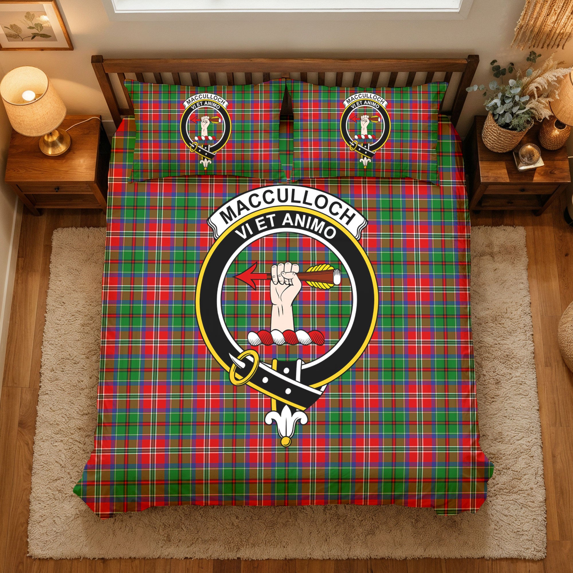 MacCulloch (McCulloch) Tartan Crest Bedding Set