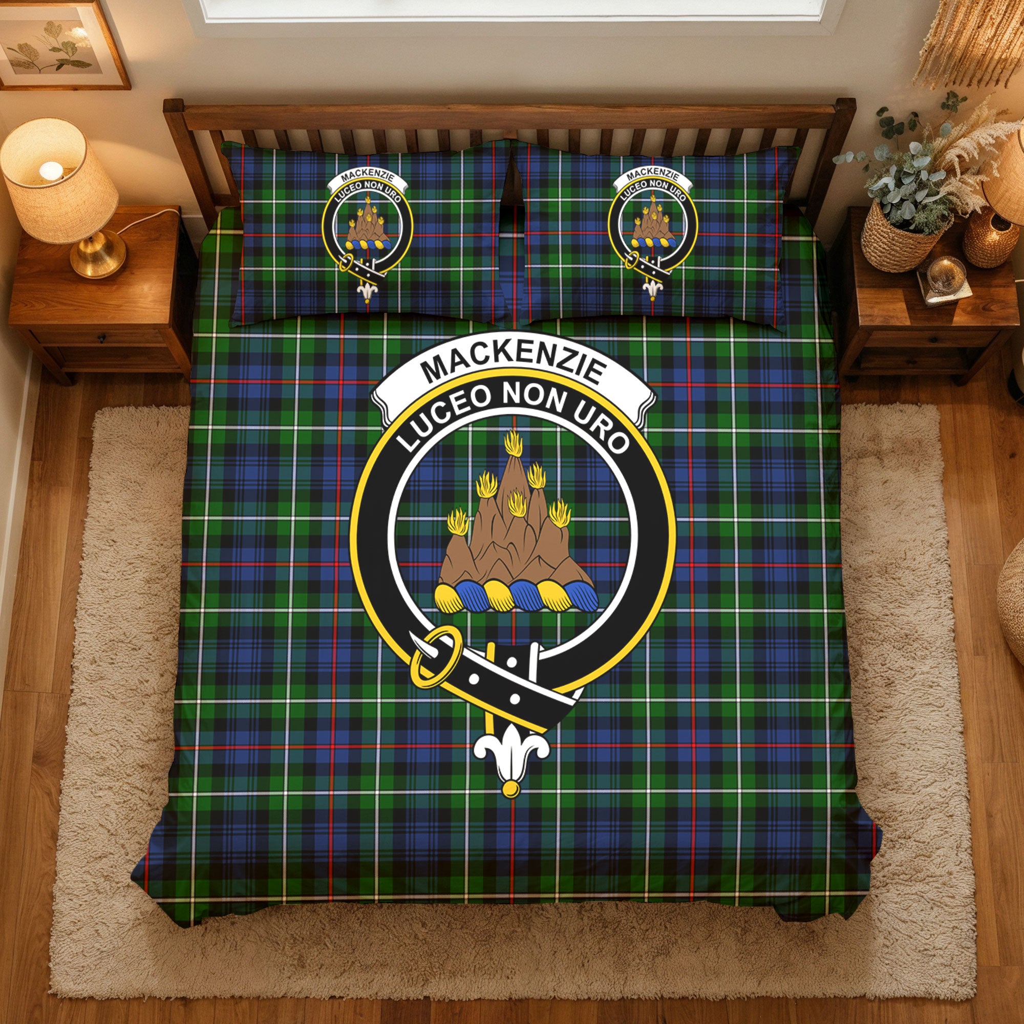 MacKenzie Modern Tartan Crest Bedding Set