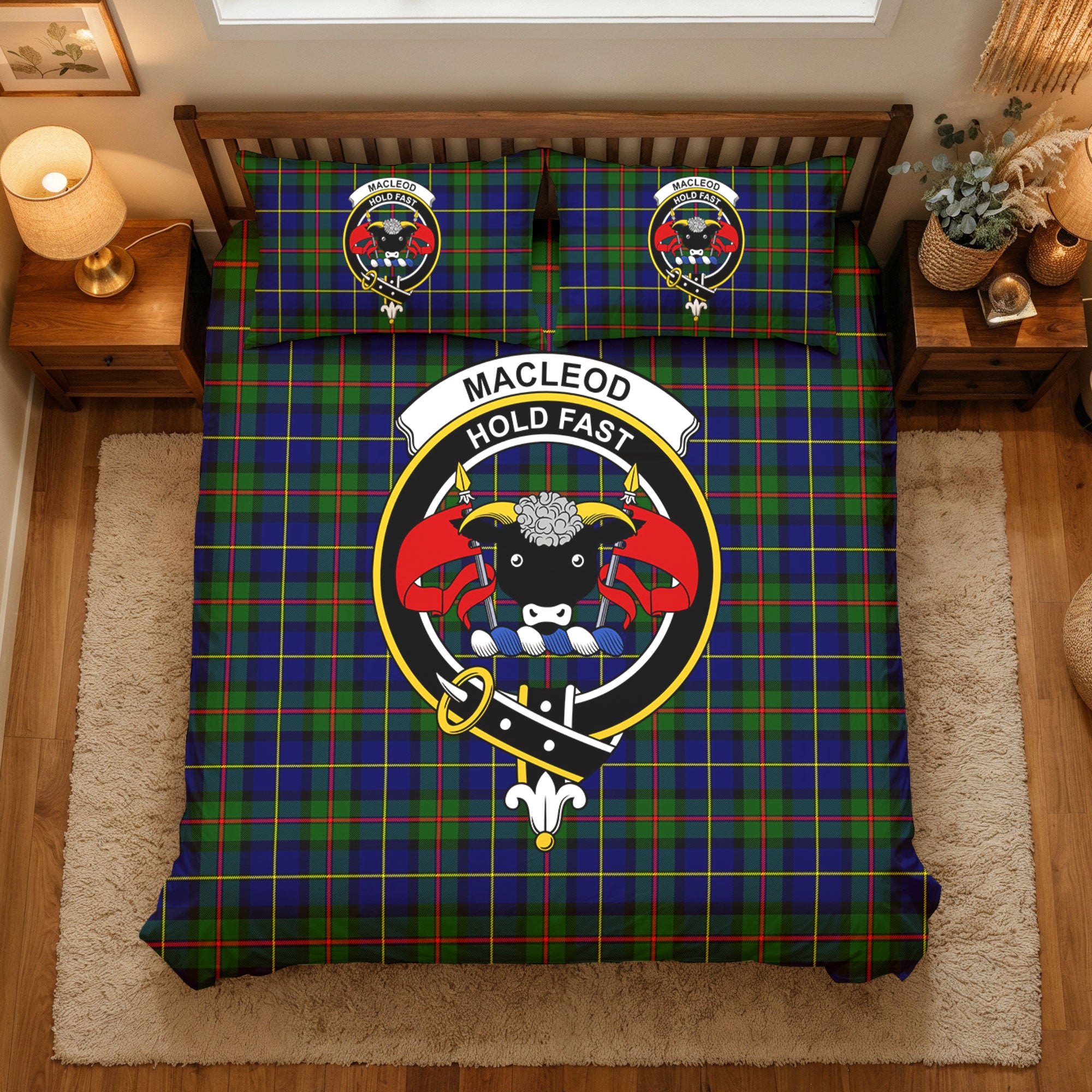 MacLeod of Harris Modern Tartan Crest Bedding Set