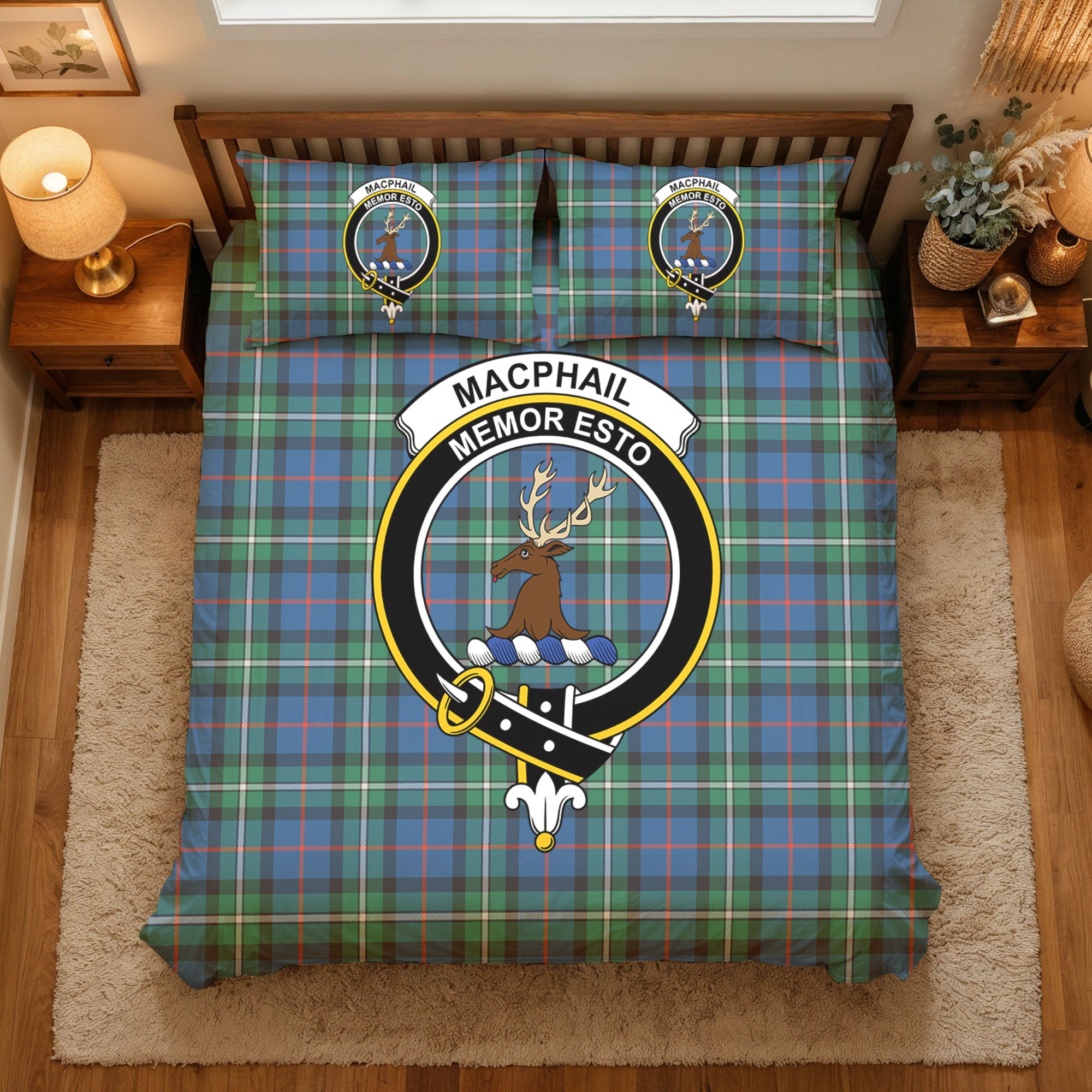 MacPhail Hunting Ancient Tartan Crest Bedding Set