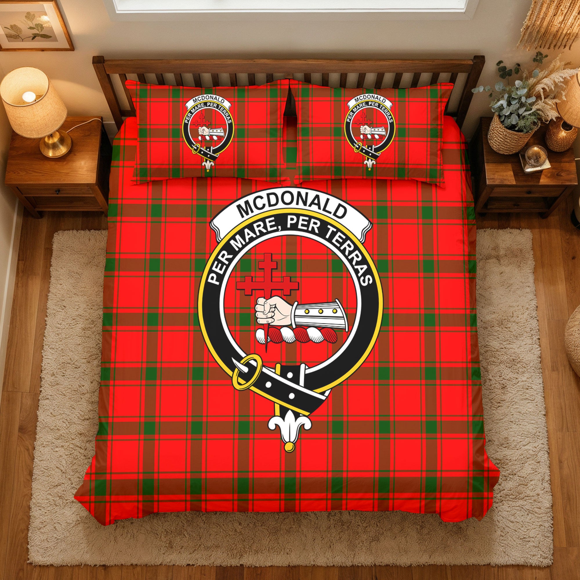 McDonald of Sleat Tartan Crest Bedding Set