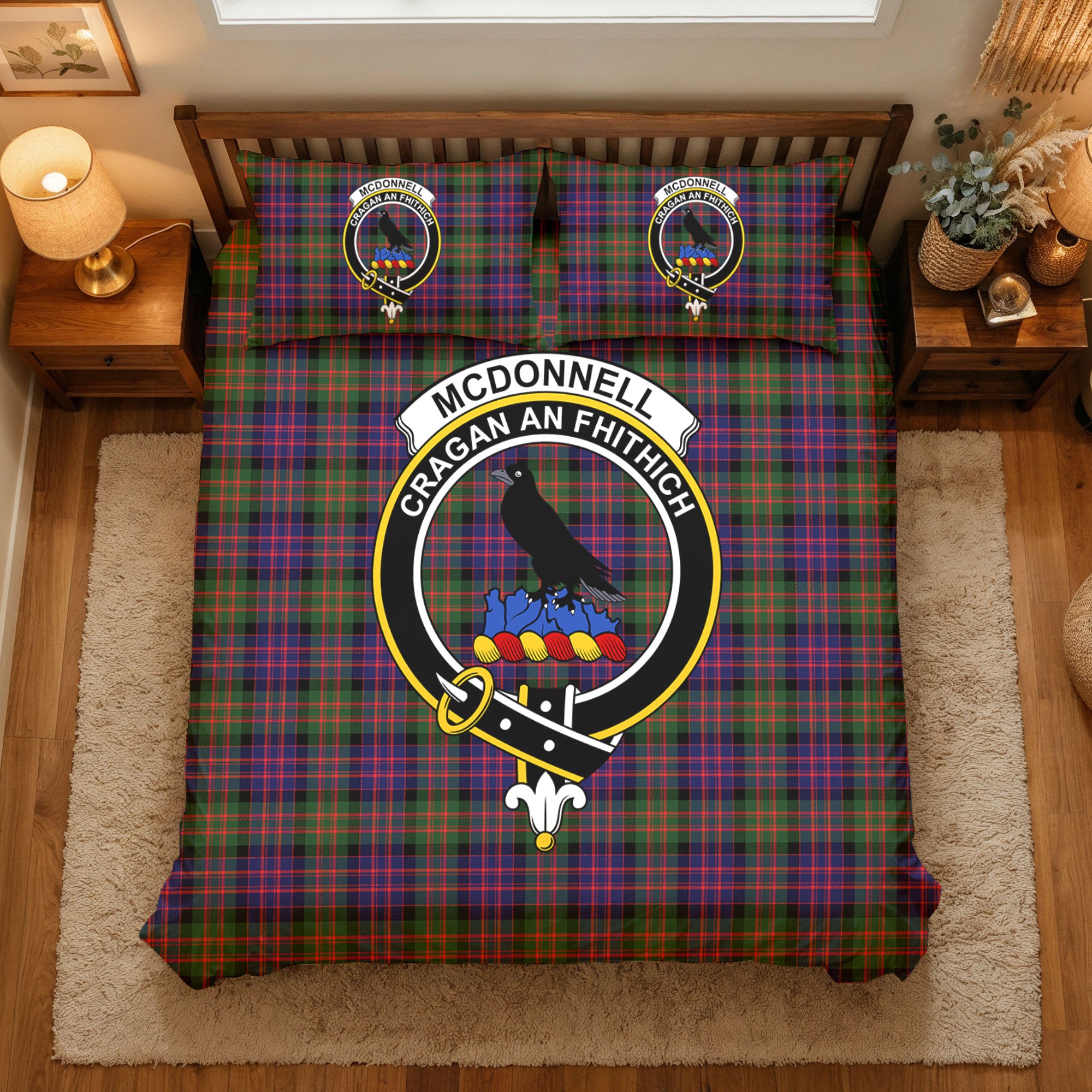 McDonnell of Glengarry Modern Tartan Crest Bedding Set