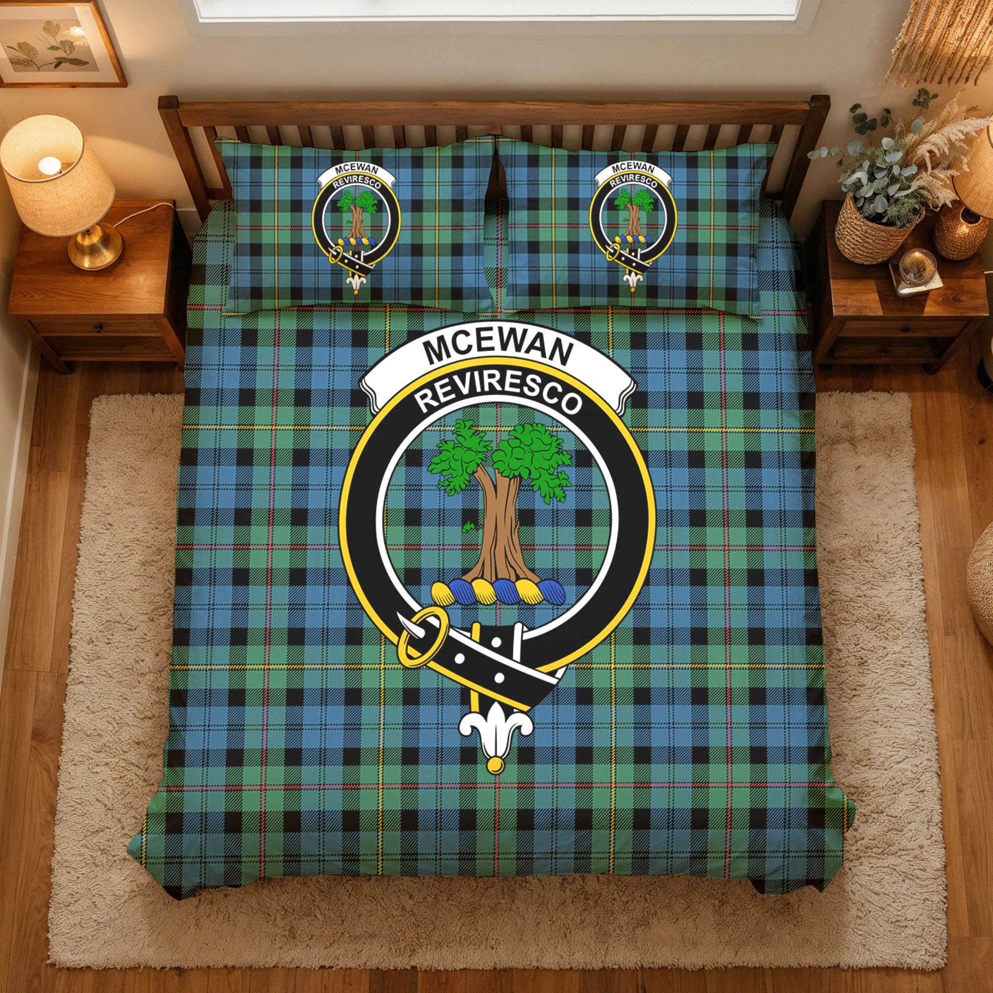 McEwan Ancient Tartan Crest Bedding Set