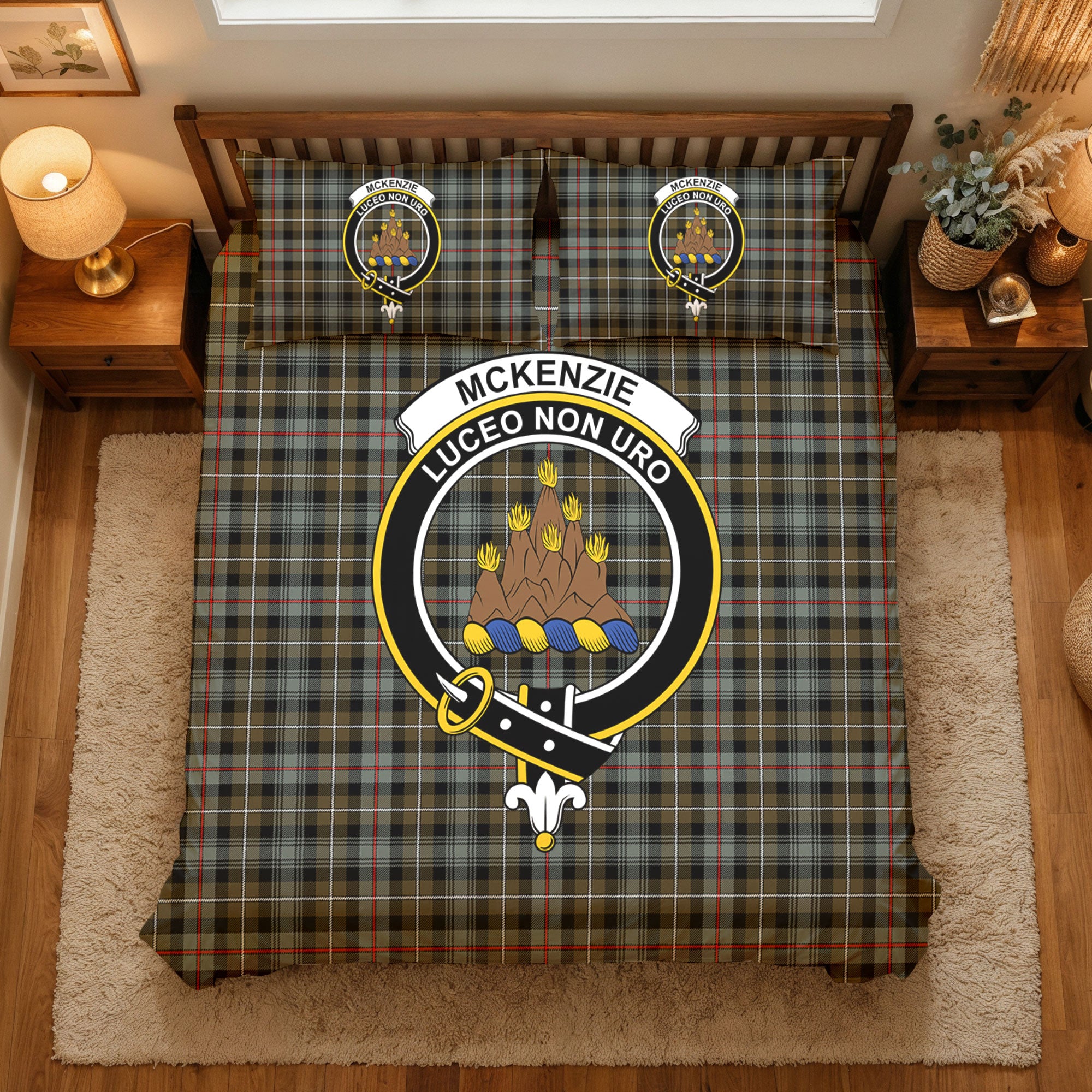 McKenzie Weathered Tartan Crest Bedding Set