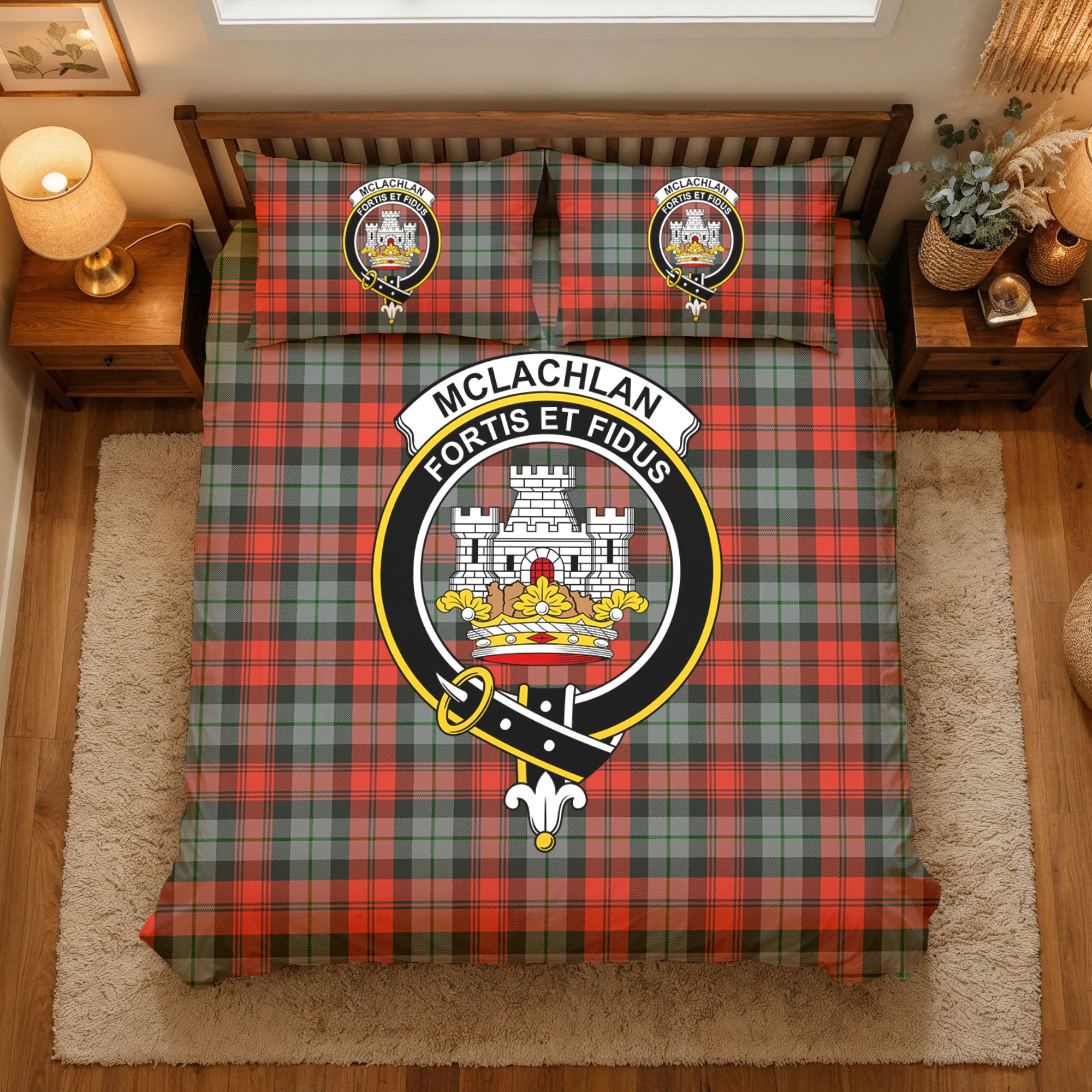 McLachlan Weathered Tartan Crest Bedding Set