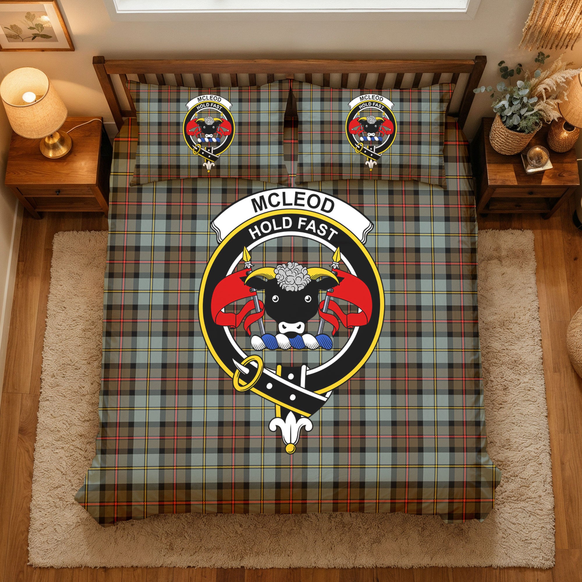 McLeod of Harris Weathered Tartan Crest Bedding Set
