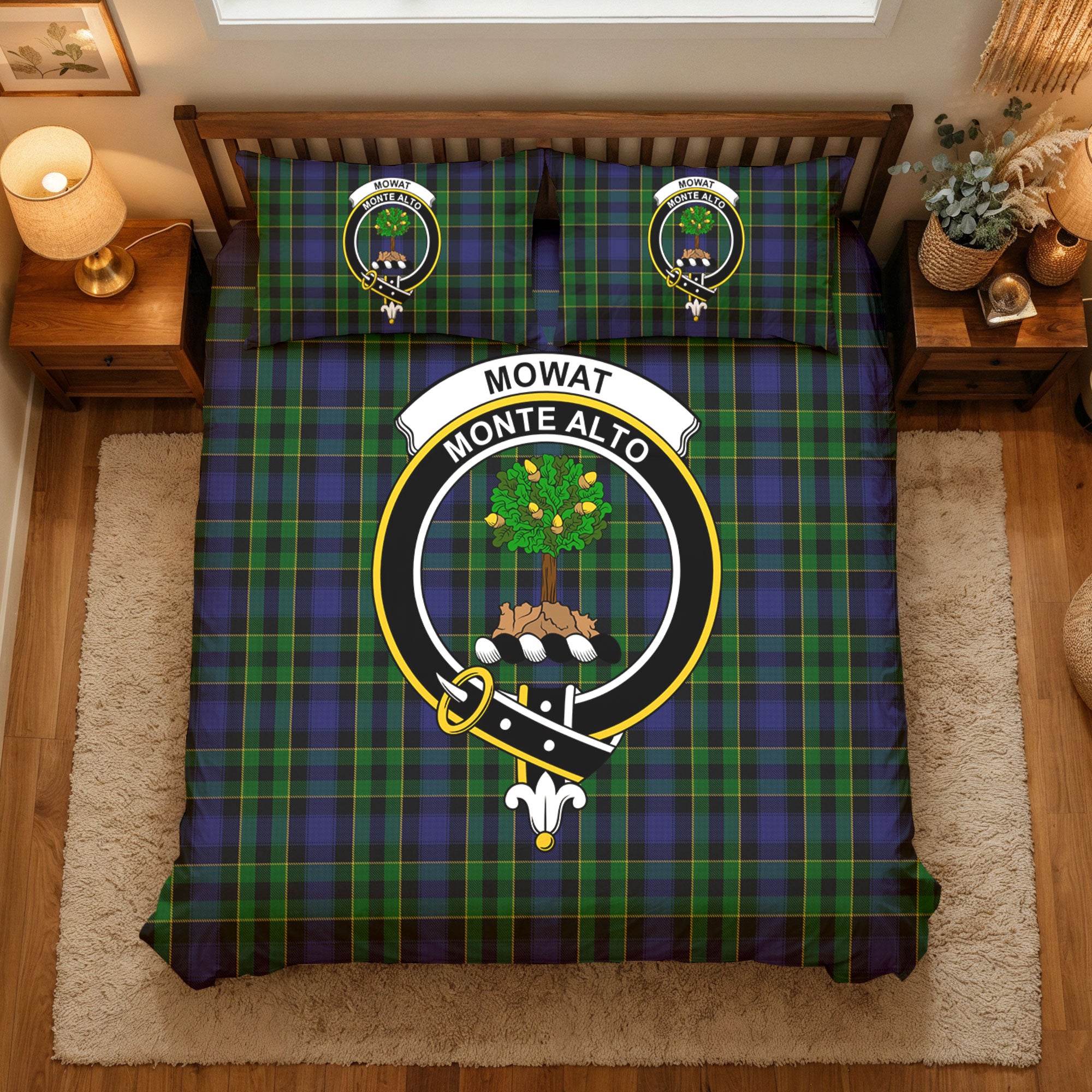 Mowat Modern Tartan Crest Bedding Set