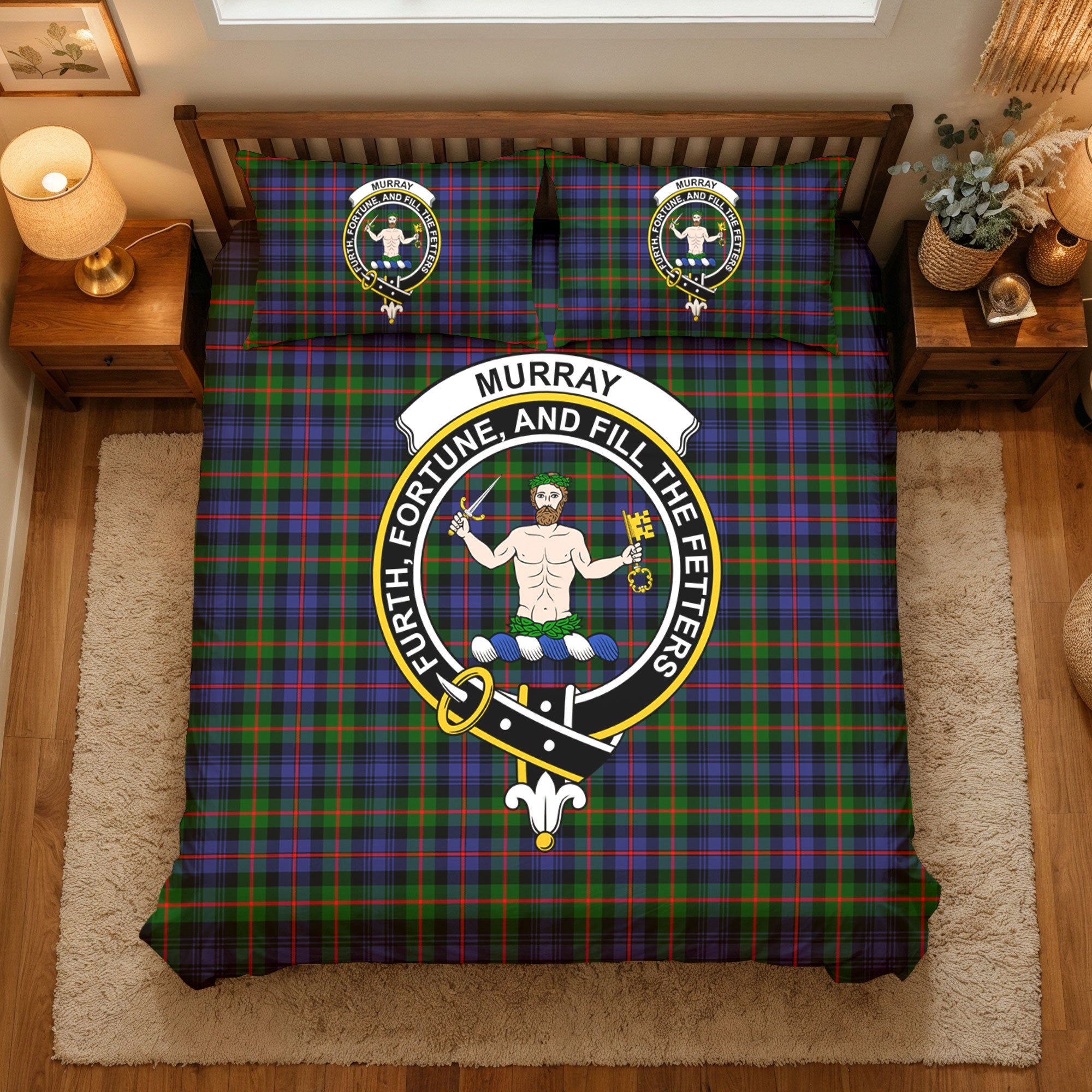 Murray of Atholl Modern Tartan Crest Bedding Set