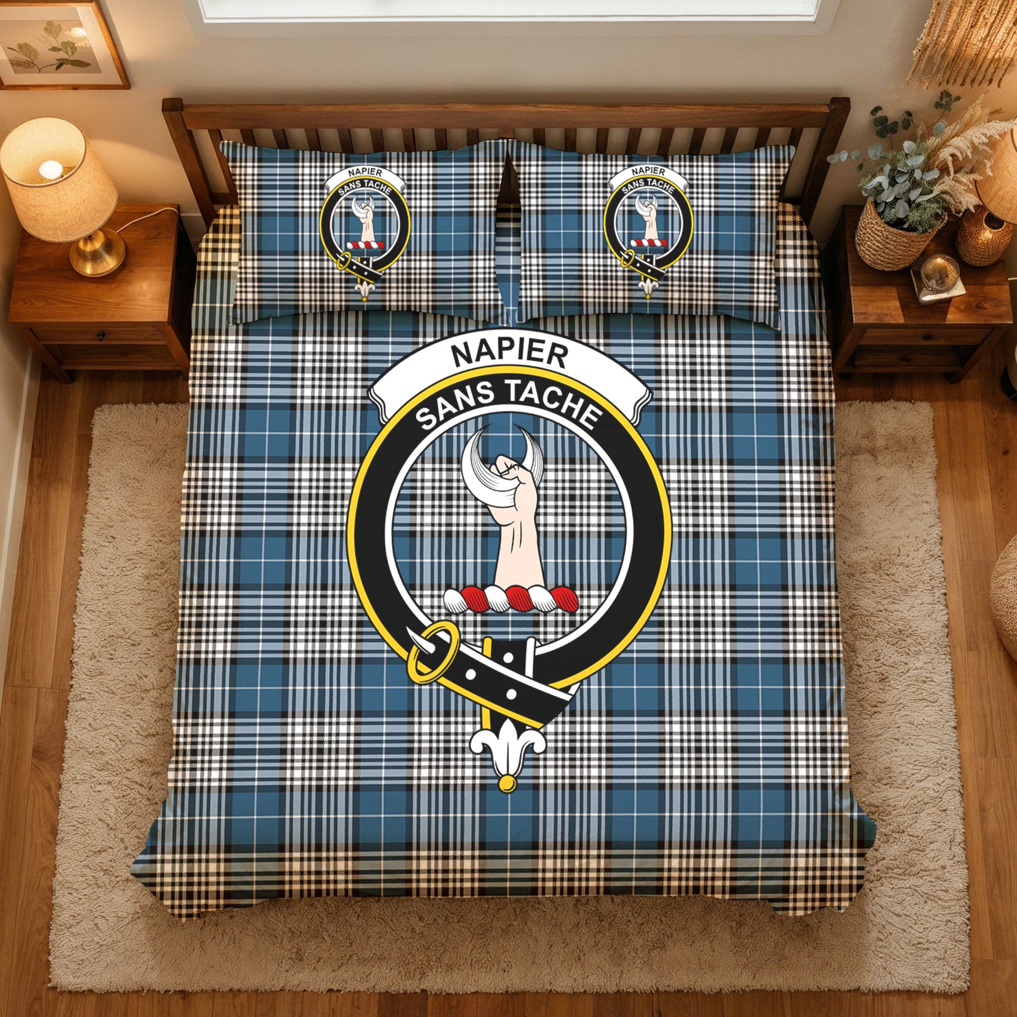 Napier Modern Tartan Crest Bedding Set