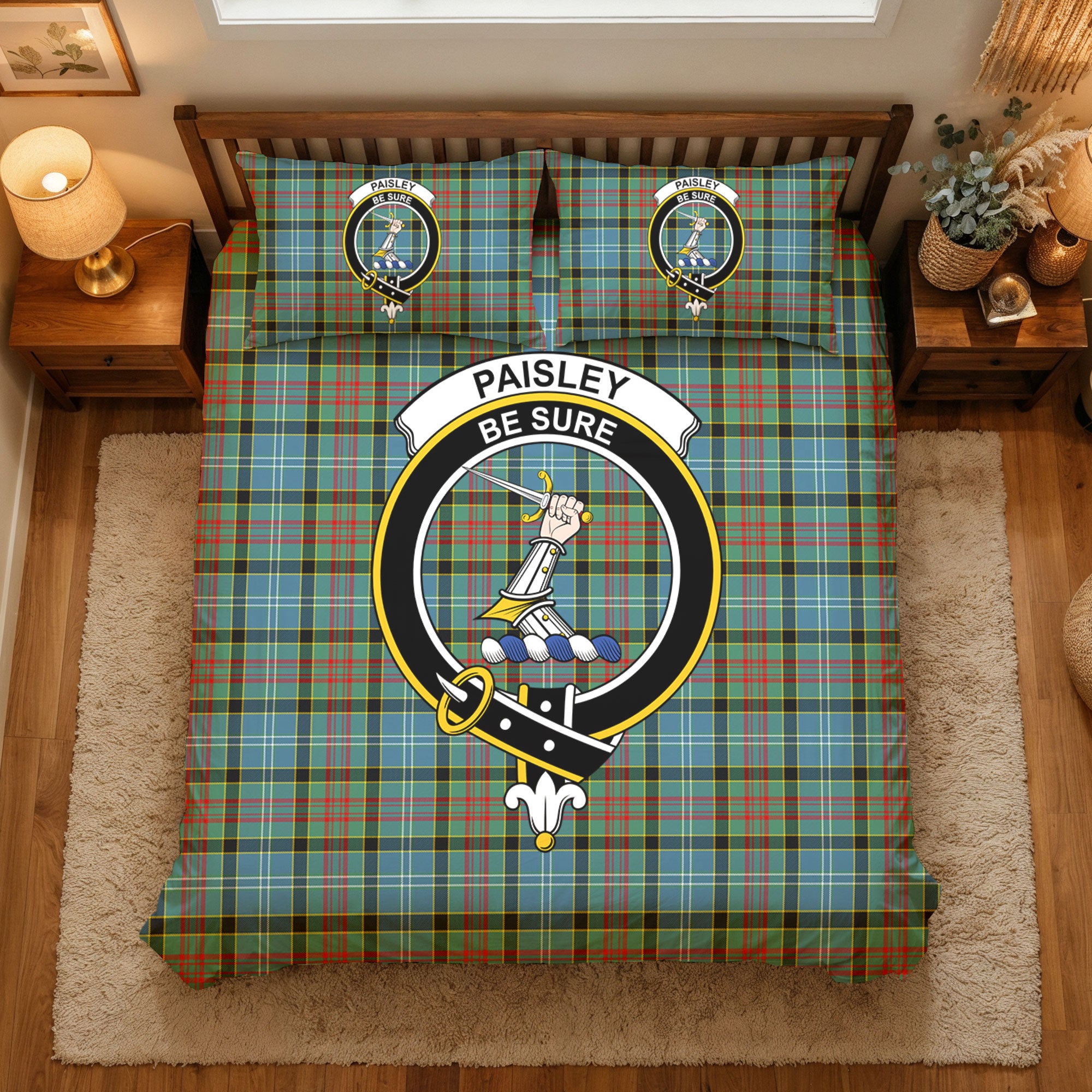 Paisley District Tartan Crest Bedding Set