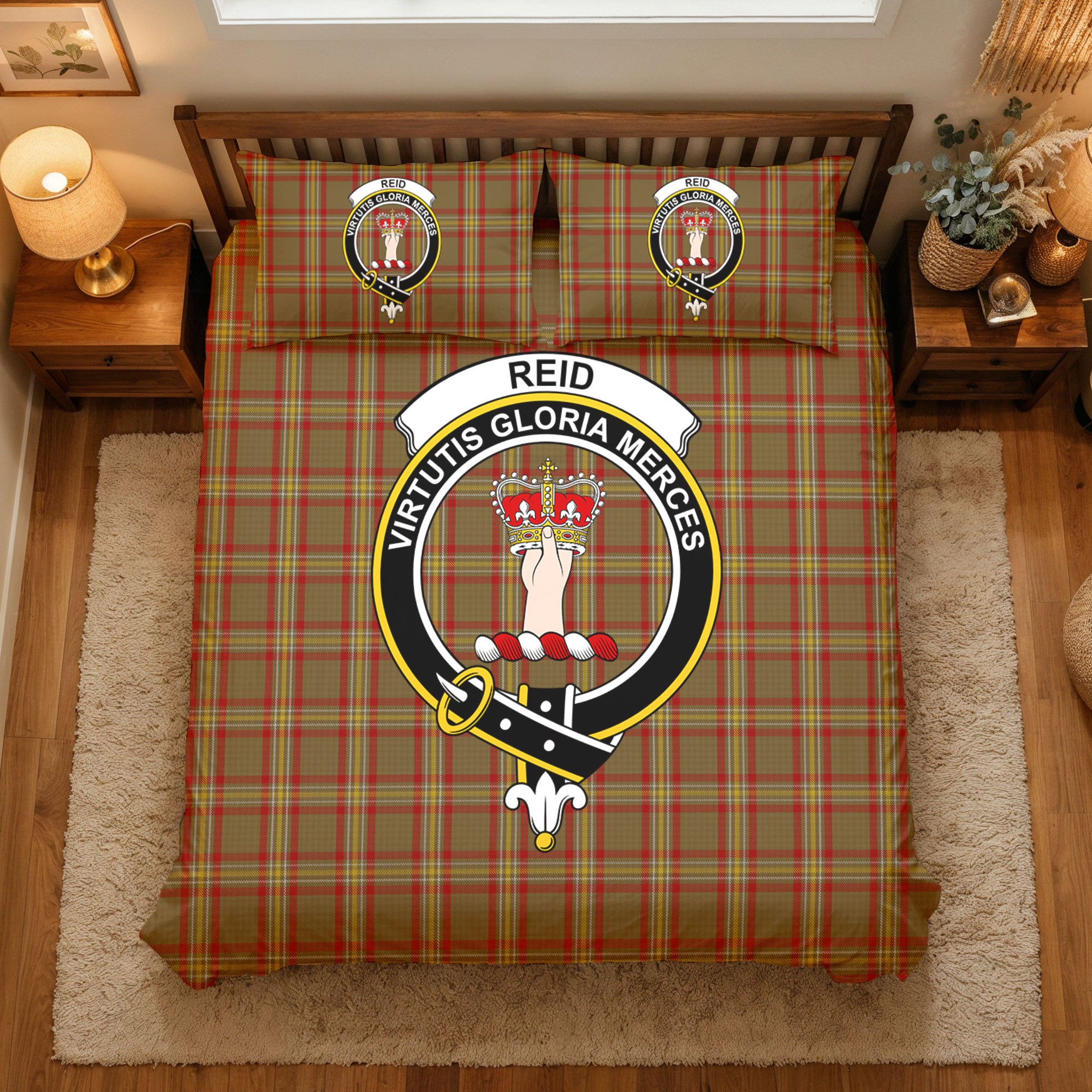 Reid Ancient Tartan Crest Bedding Set
