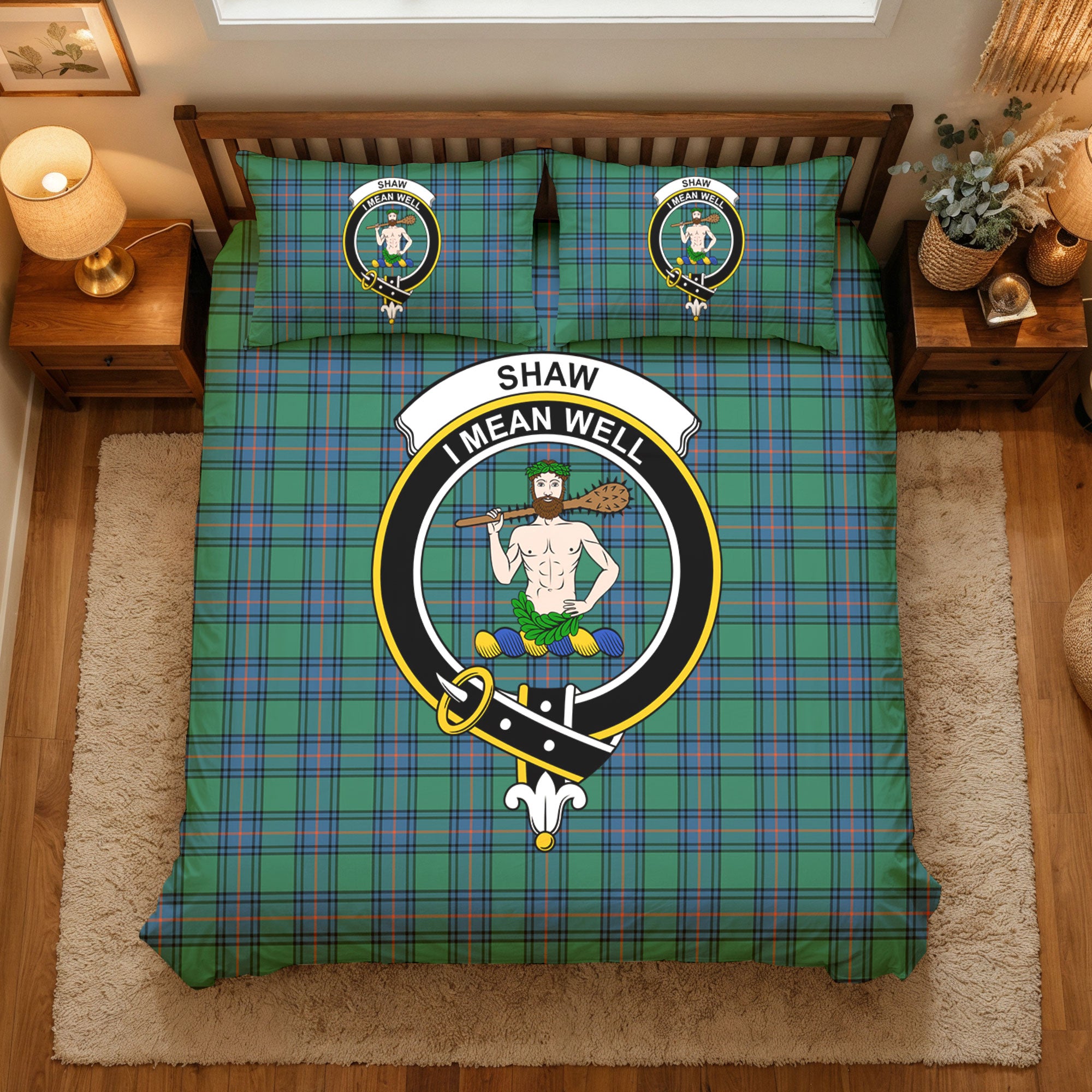 Shaw (of Sauchie) Ancient Tartan Crest Bedding Set