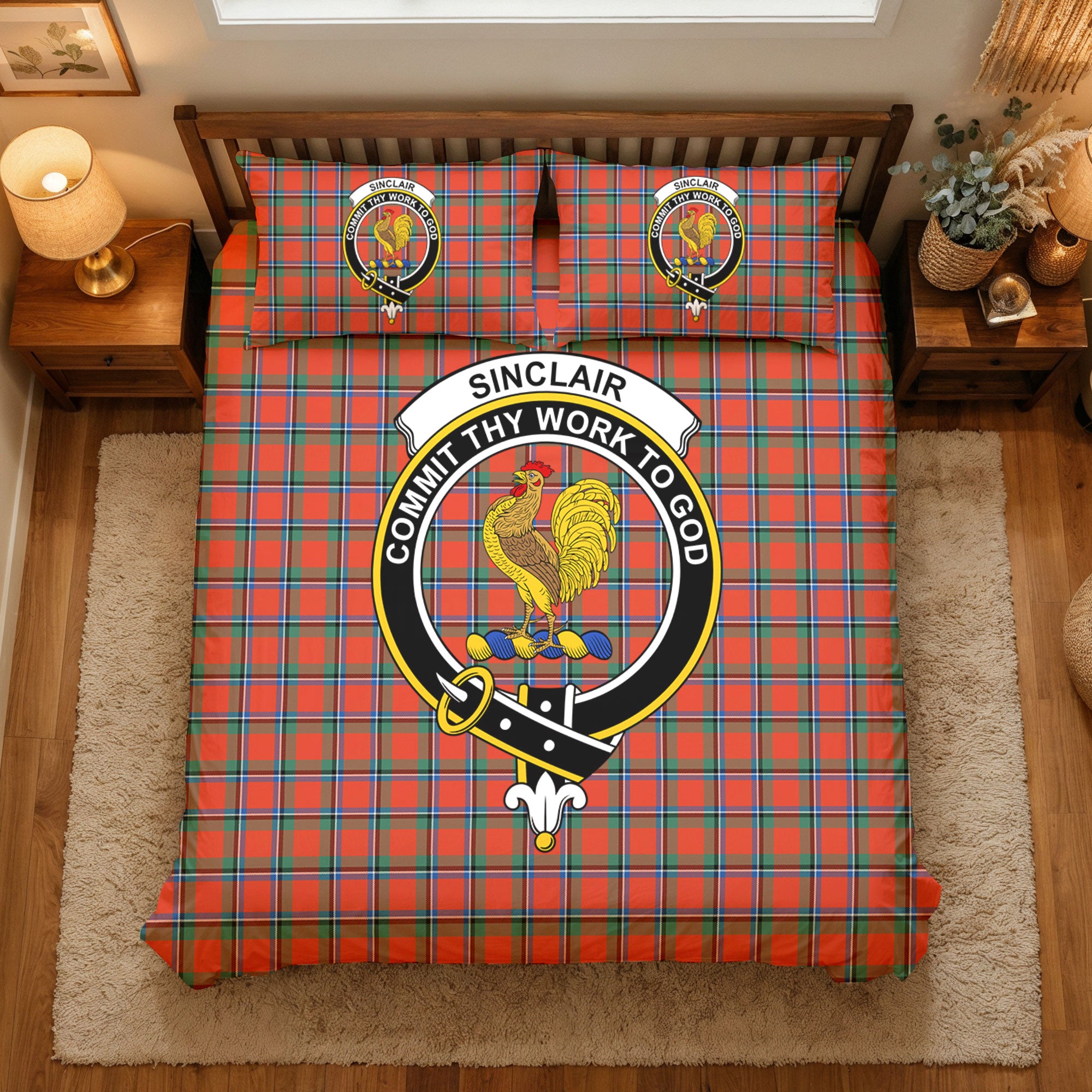 Sinclair Ancient Tartan Crest Bedding Set