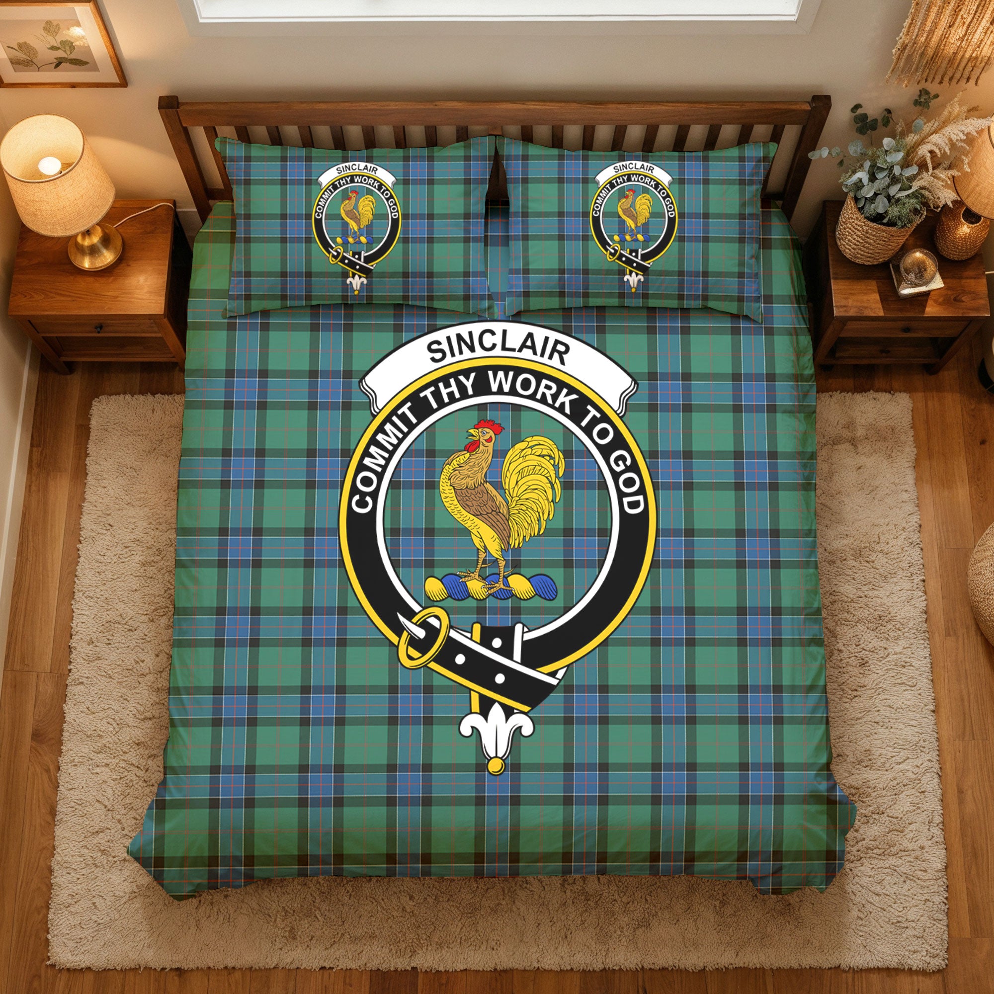 Sinclair Hunting Ancient Tartan Crest Bedding Set