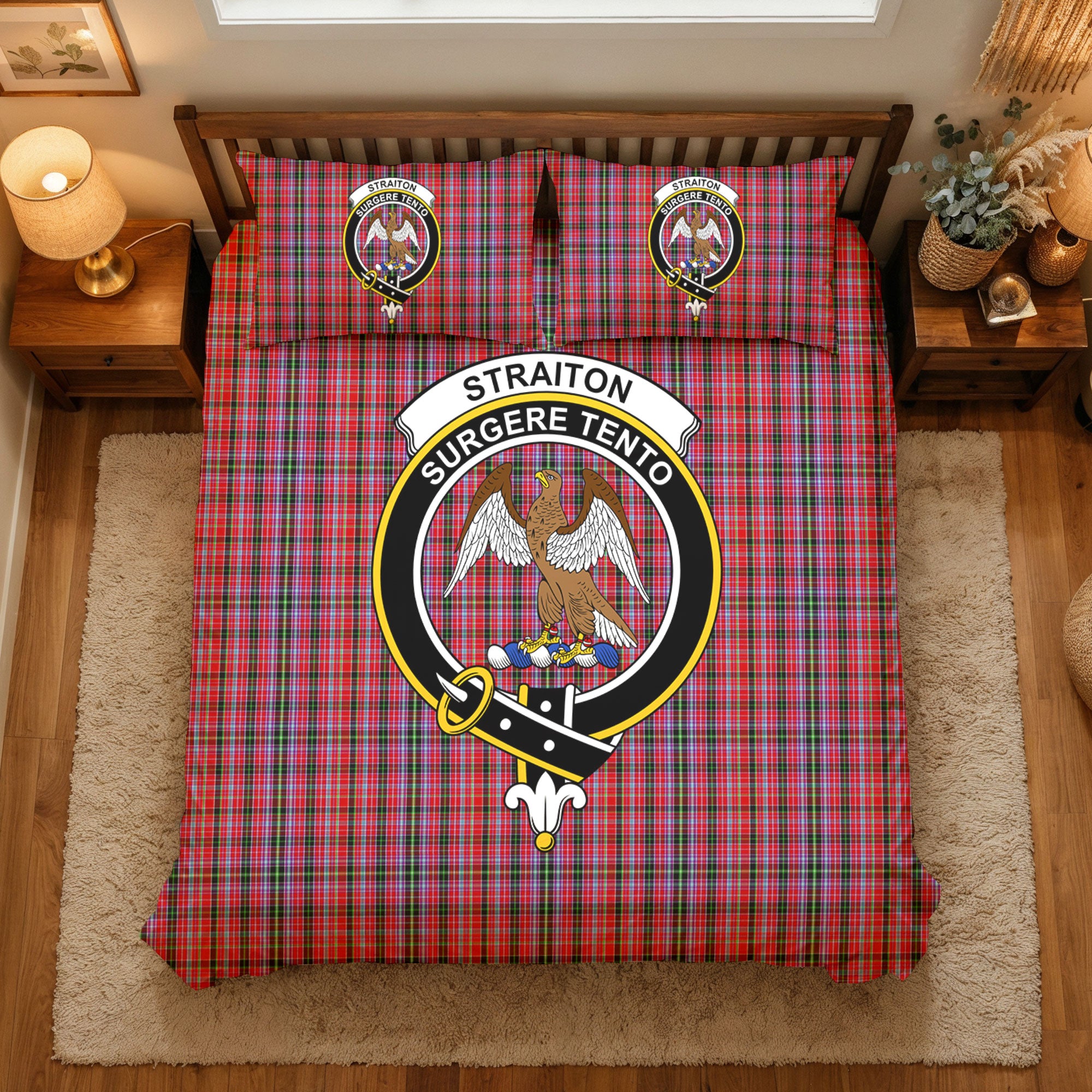 Straiton Tartan Crest Bedding Set