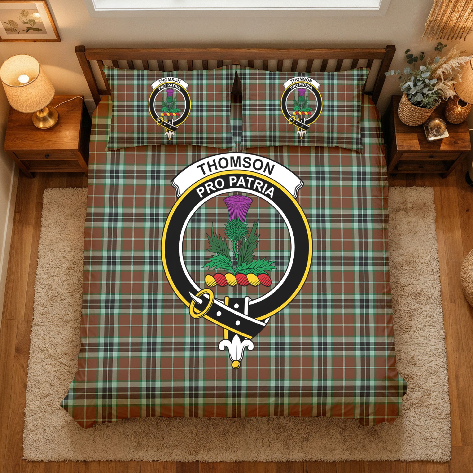 Thomson Hunting Modern Tartan Crest Bedding Set