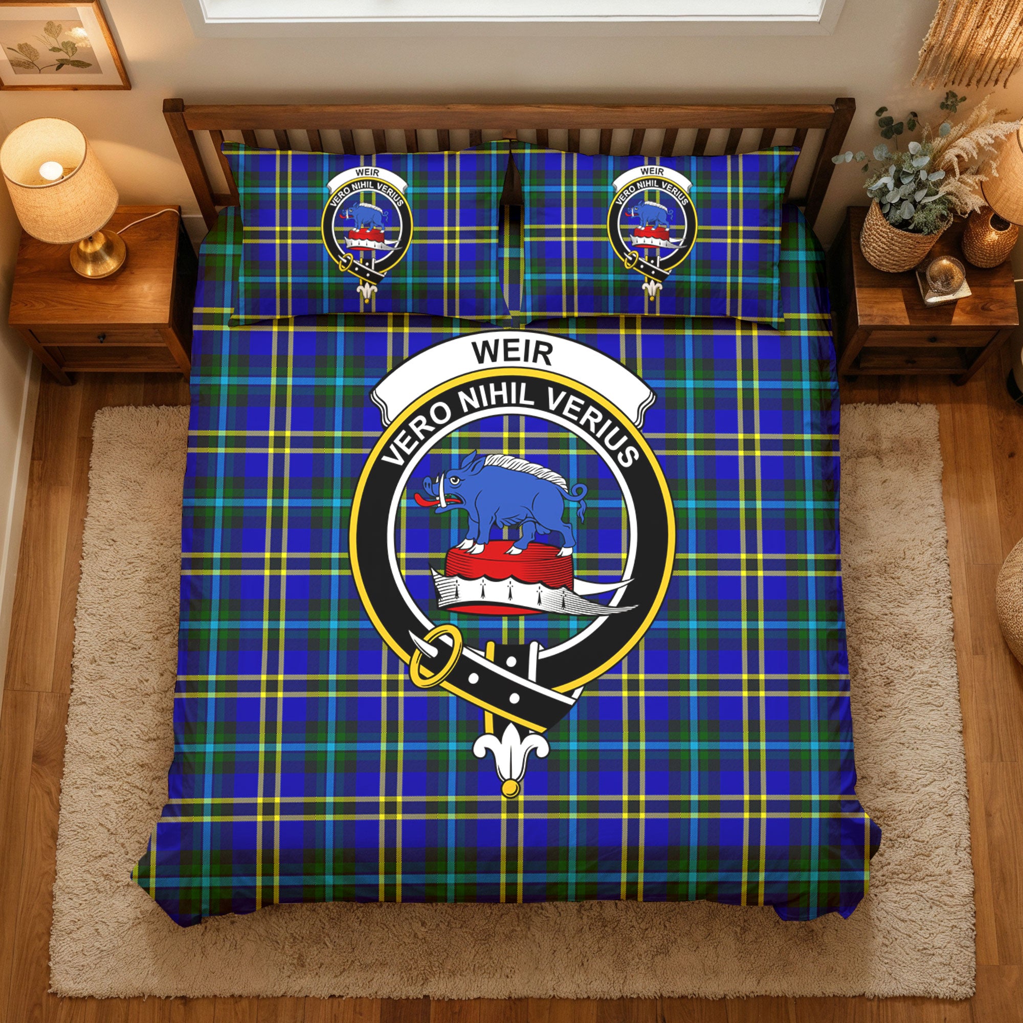 Weir Modern Tartan Crest Bedding Set