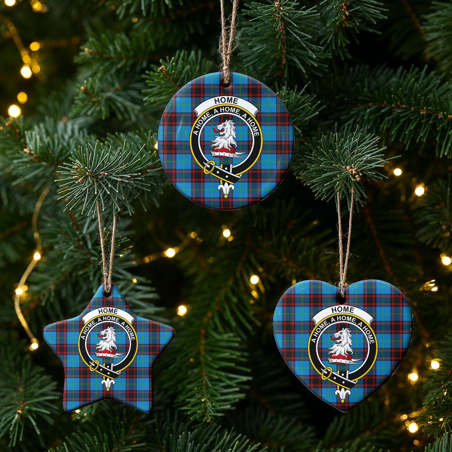 Home Ancient Tartan Crest Christmas Ceramic Ornament