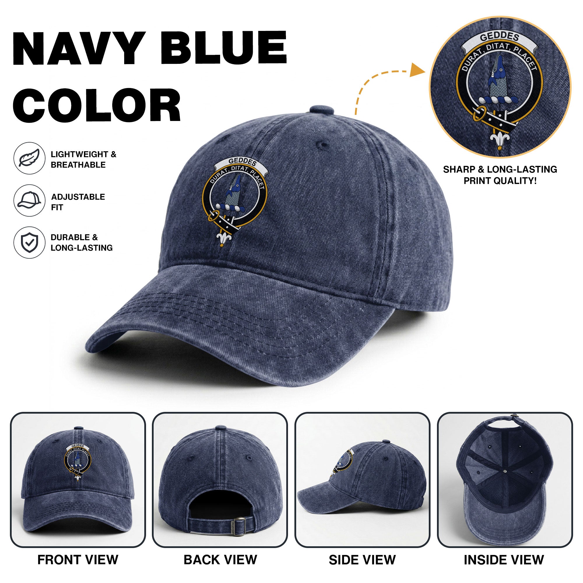 Geddes Crest Washed Classic Cap
