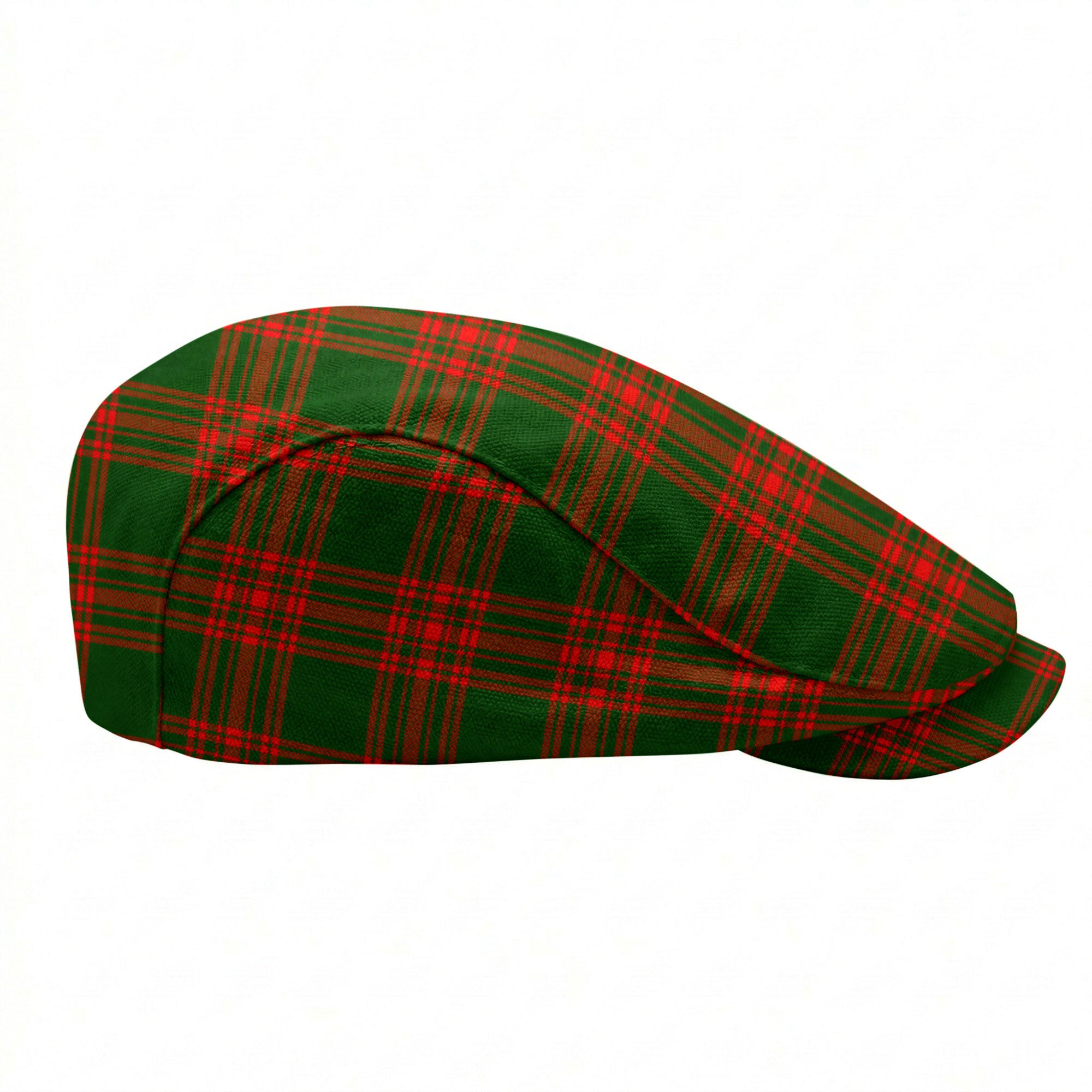 Menzies Green Modern Tartan Flat Caps