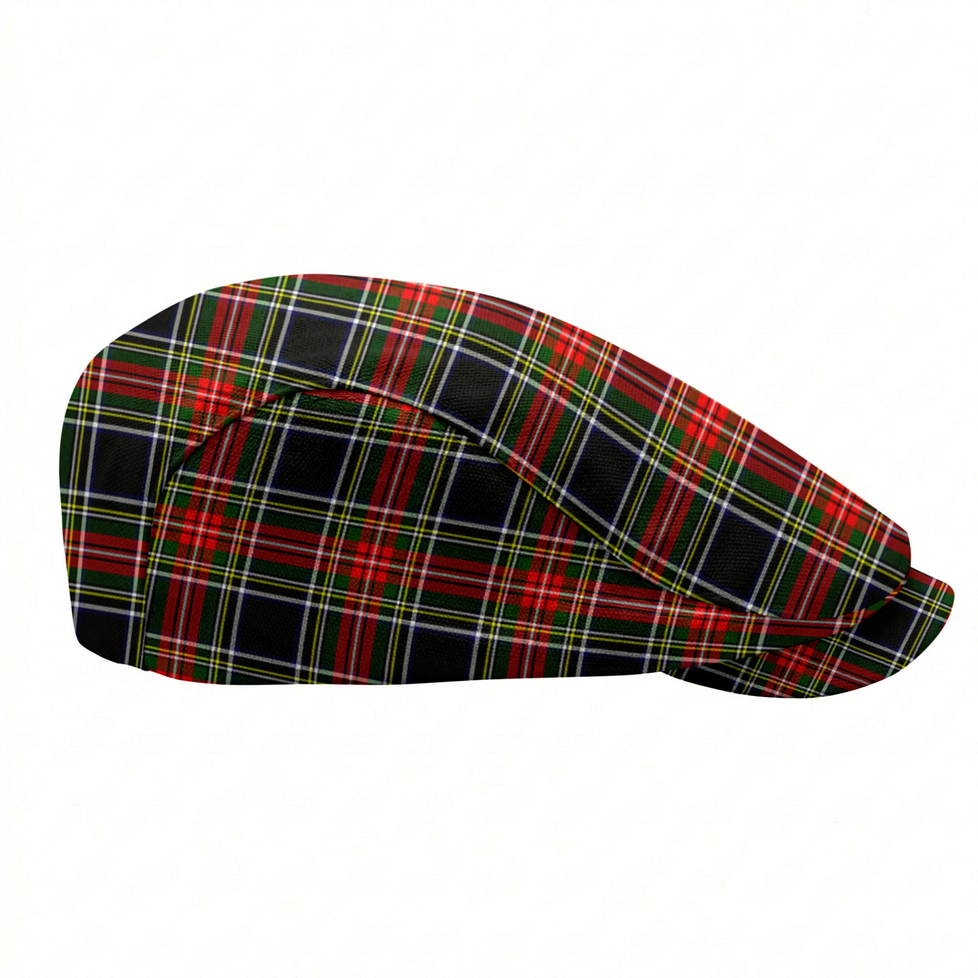 Stewart Black Tartan Flat Caps