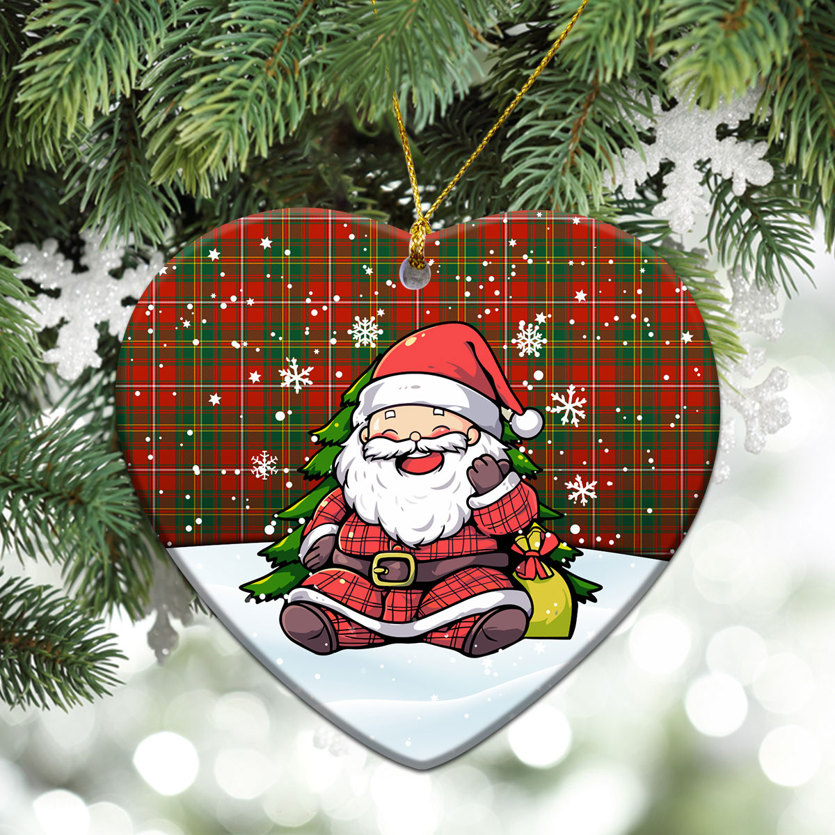 Hay Ancient Tartan Christmas Ceramic Ornament - Scottish Santa Style