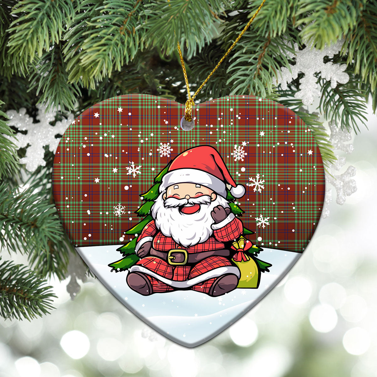MacGillivray Hunting Ancient Tartan Christmas Ceramic Ornament - Scottish Santa Style