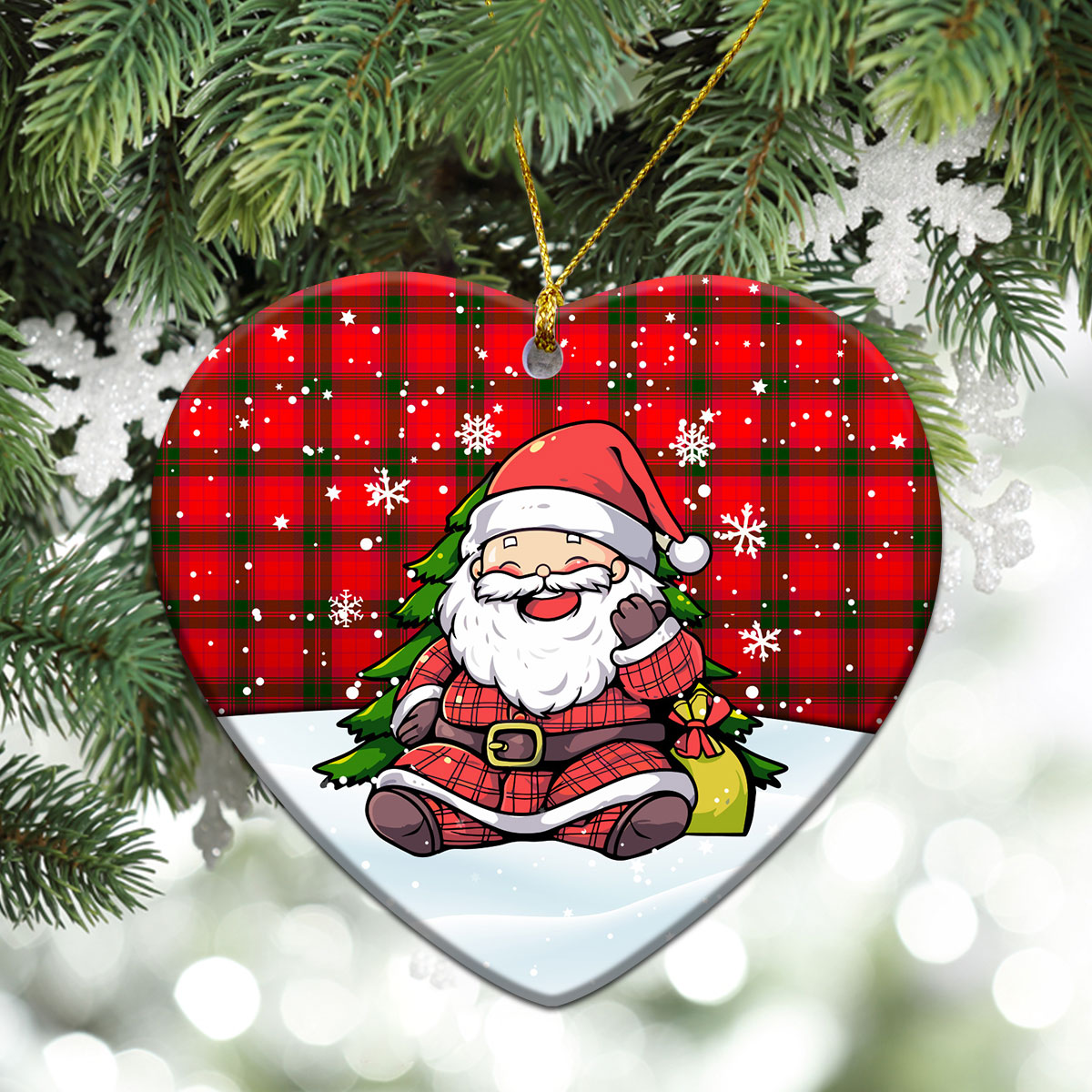 MacNab Modern Tartan Christmas Ceramic Ornament - Scottish Santa Style