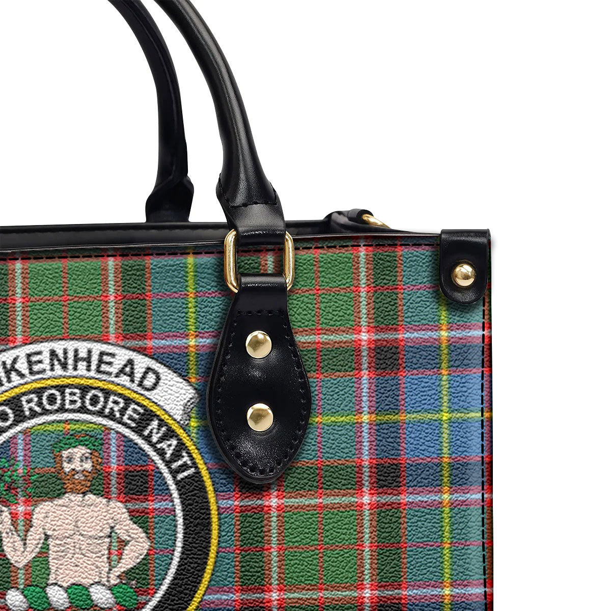 Aikenhead Tartan Crest Leather Handbag