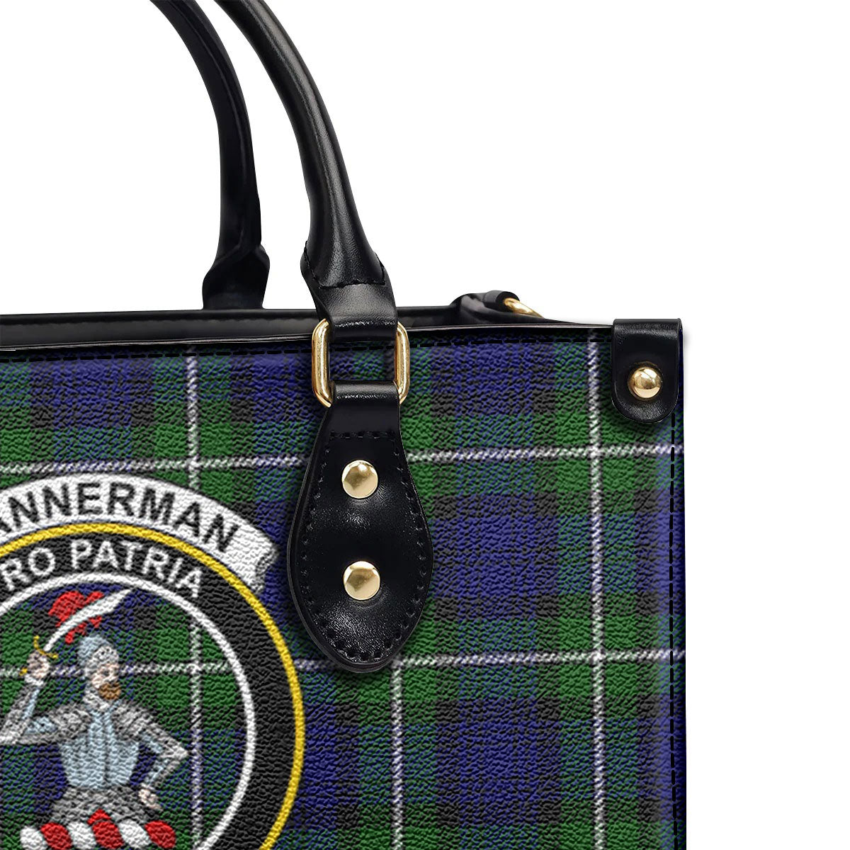 Bannerman Tartan Crest Leather Handbag