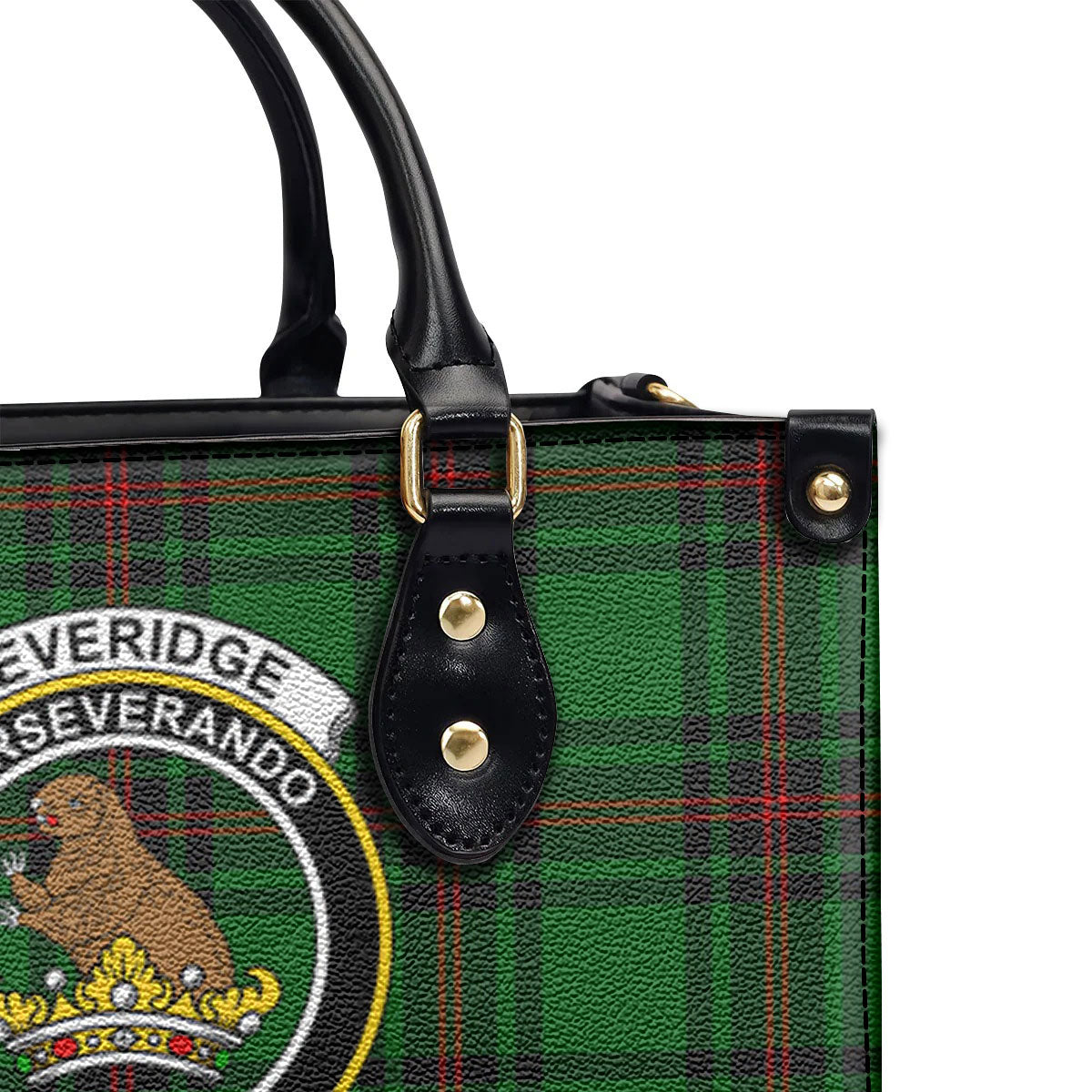 Beveridge Tartan Crest Leather Handbag