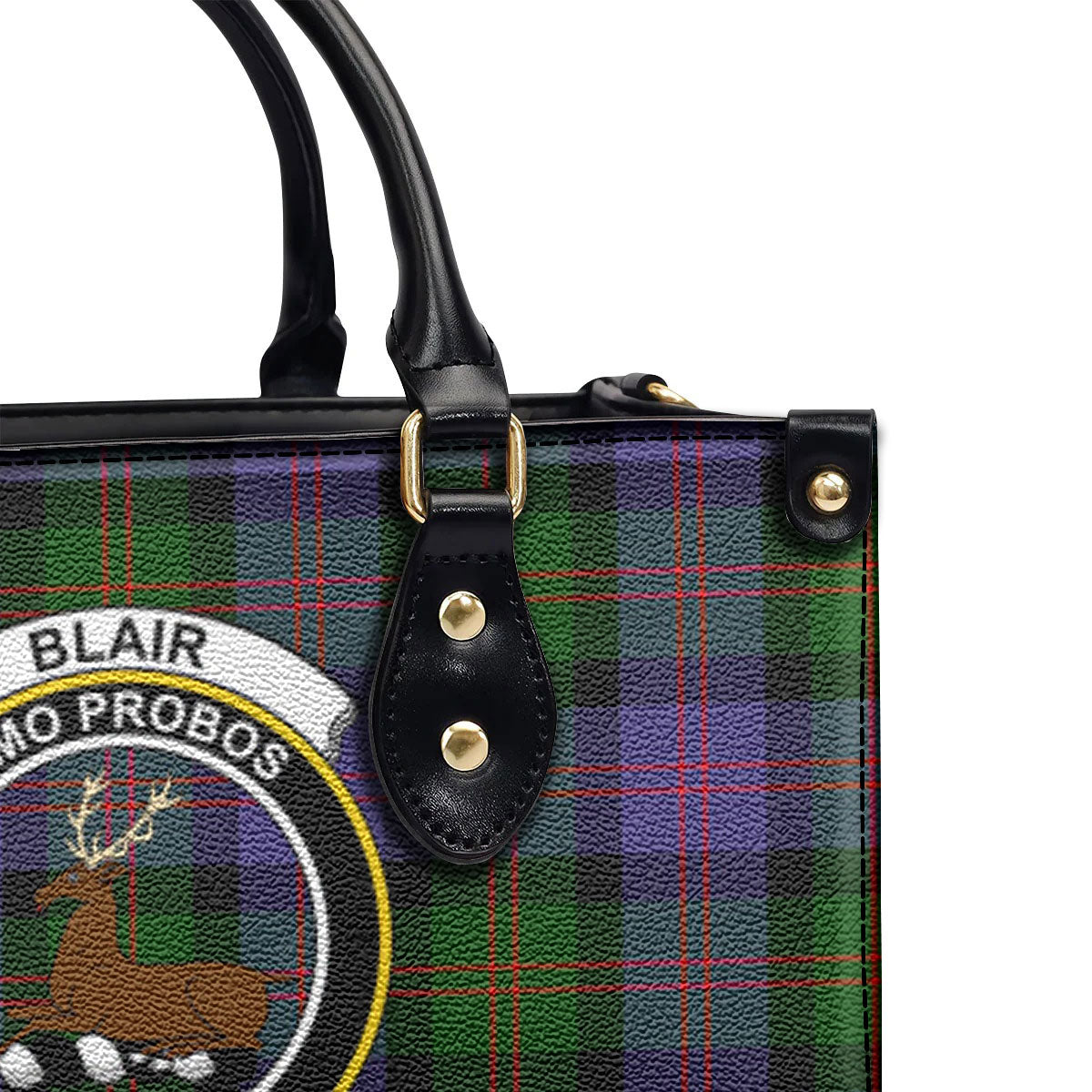 Blair Modern Tartan Crest Leather Handbag