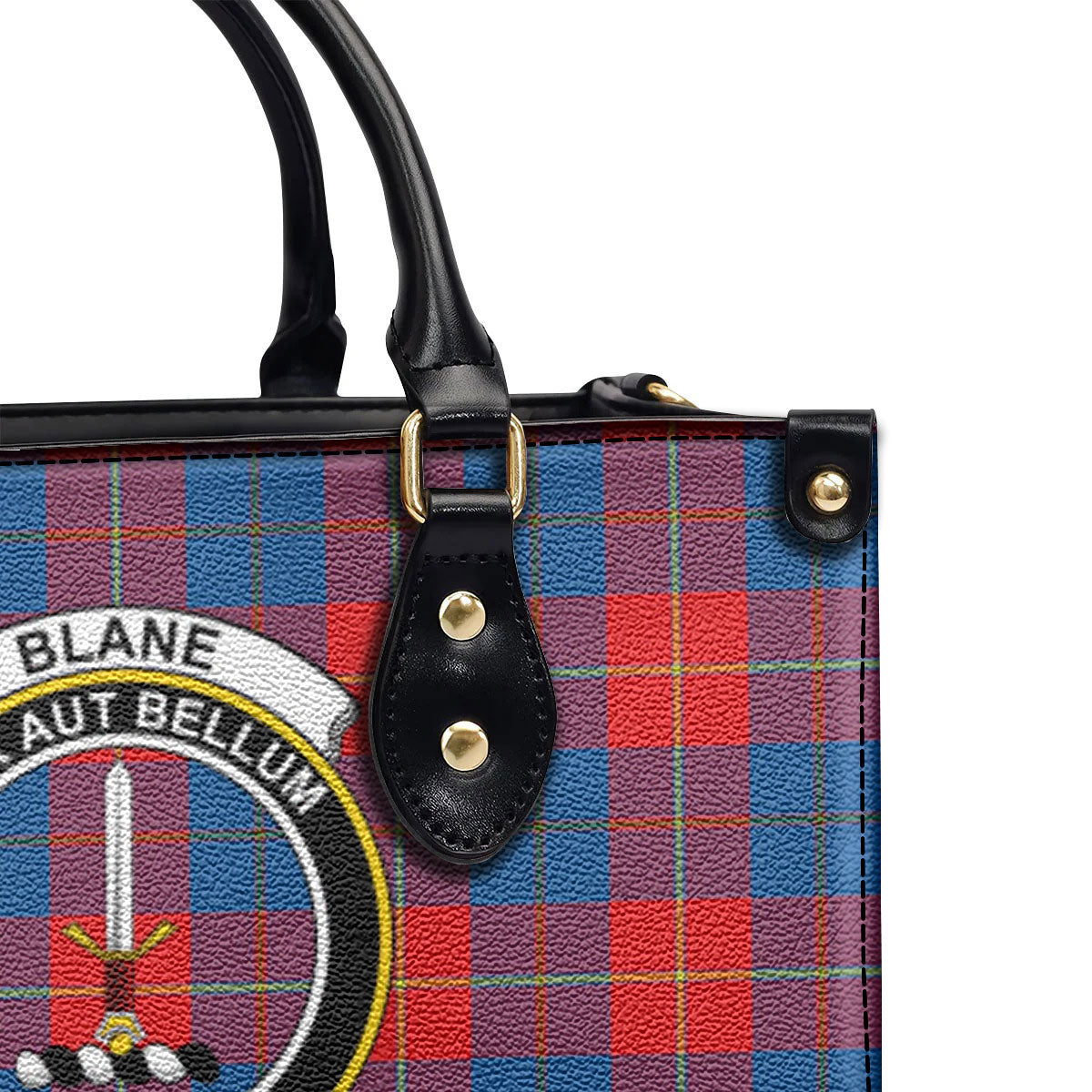 Blane Tartan Crest Leather Handbag