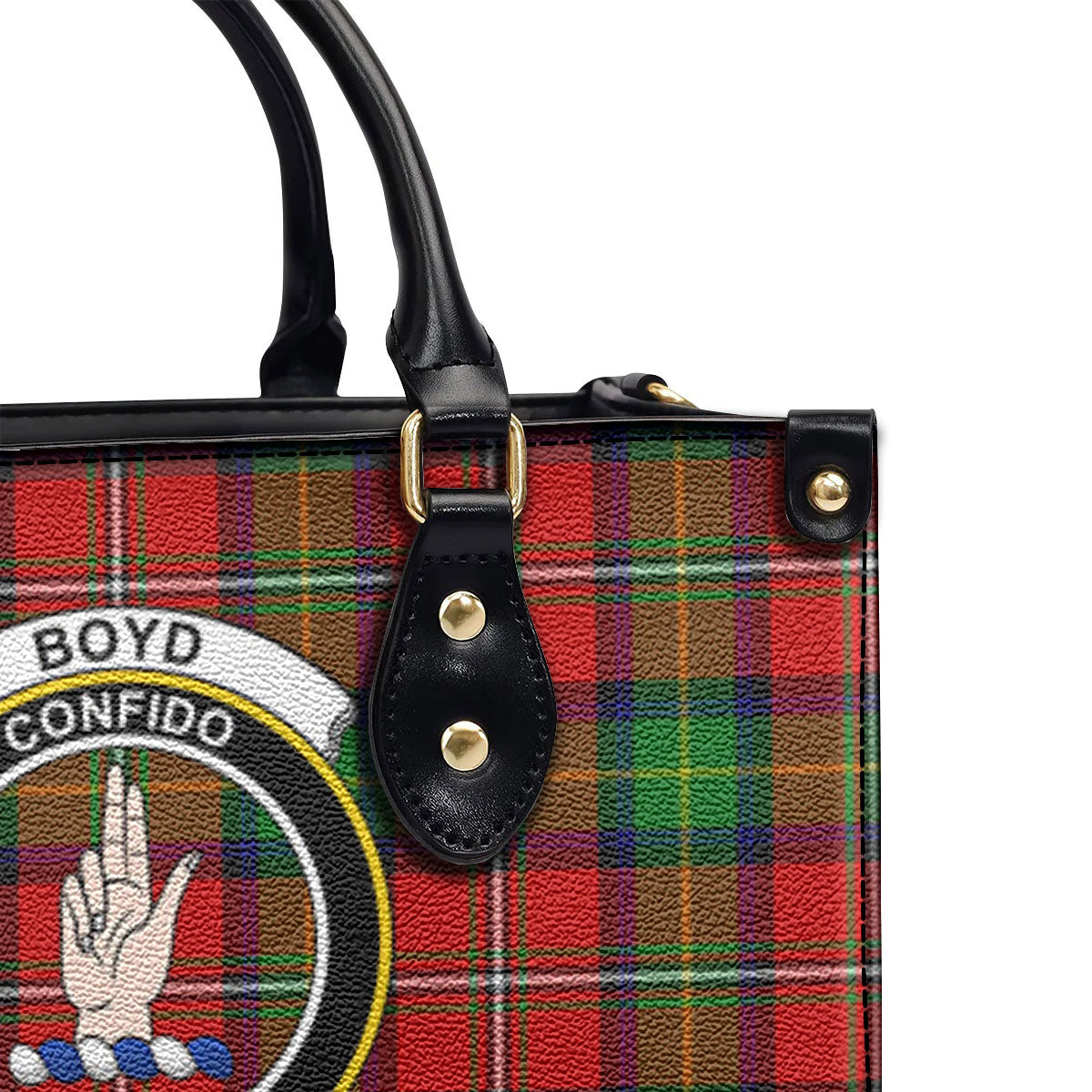 Boyd Modern Tartan Crest Leather Handbag