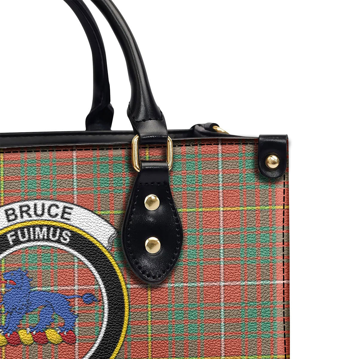 Bruce Ancient Tartan Crest Leather Handbag