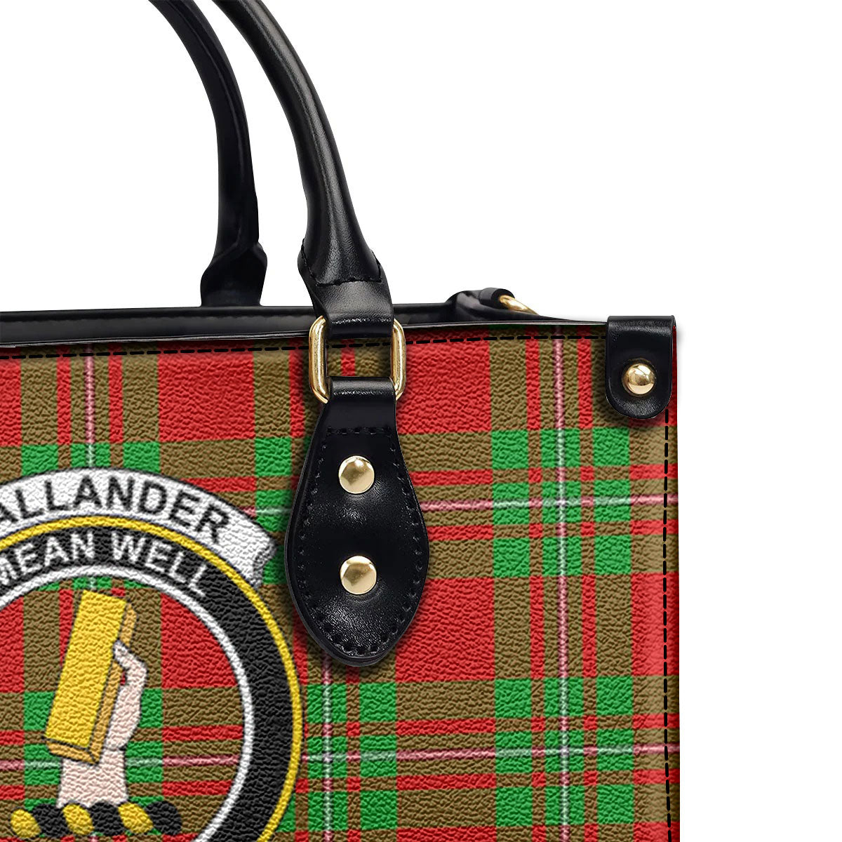 Callander Tartan Crest Leather Handbag