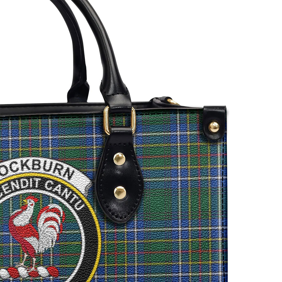 Cockburn Ancient Tartan Crest Leather Handbag