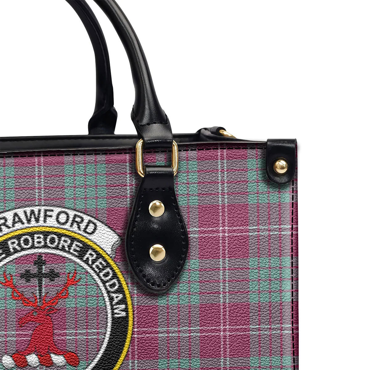 Crawford Ancient Tartan Crest Leather Handbag