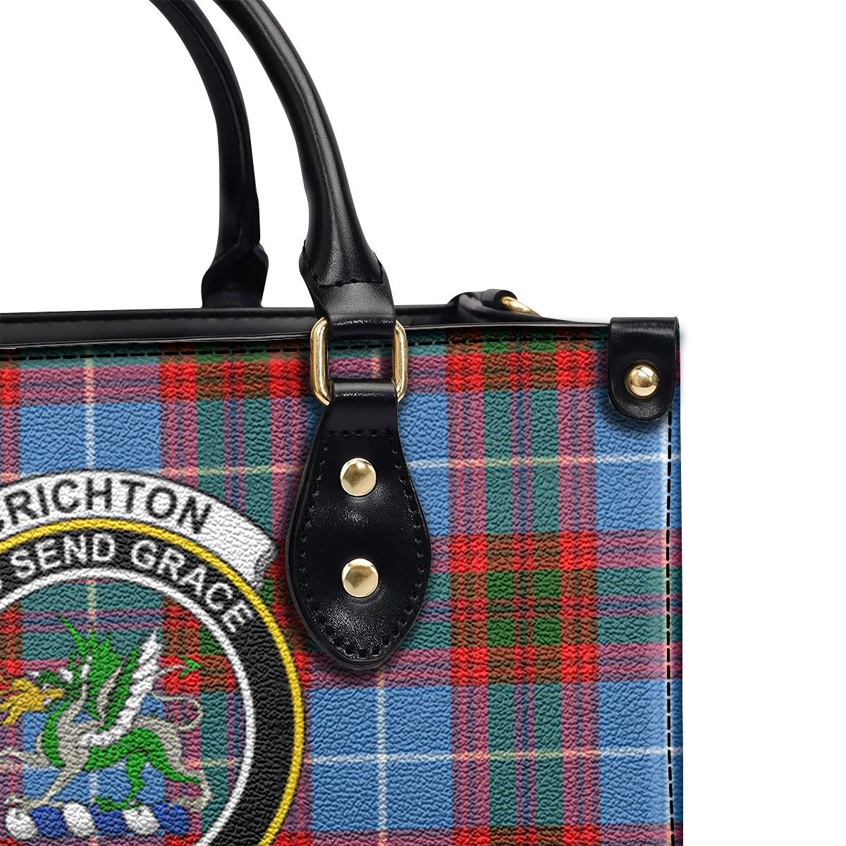 Crichton Tartan Crest Leather Handbag